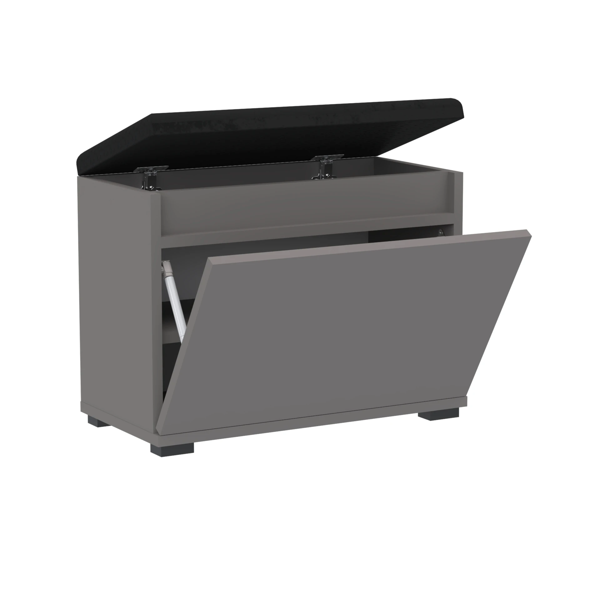 Szafka na buty VB 60×36×45 cm z siedziskiem i schowkiem D1N1 ANTRACYT - zdjęcie 2