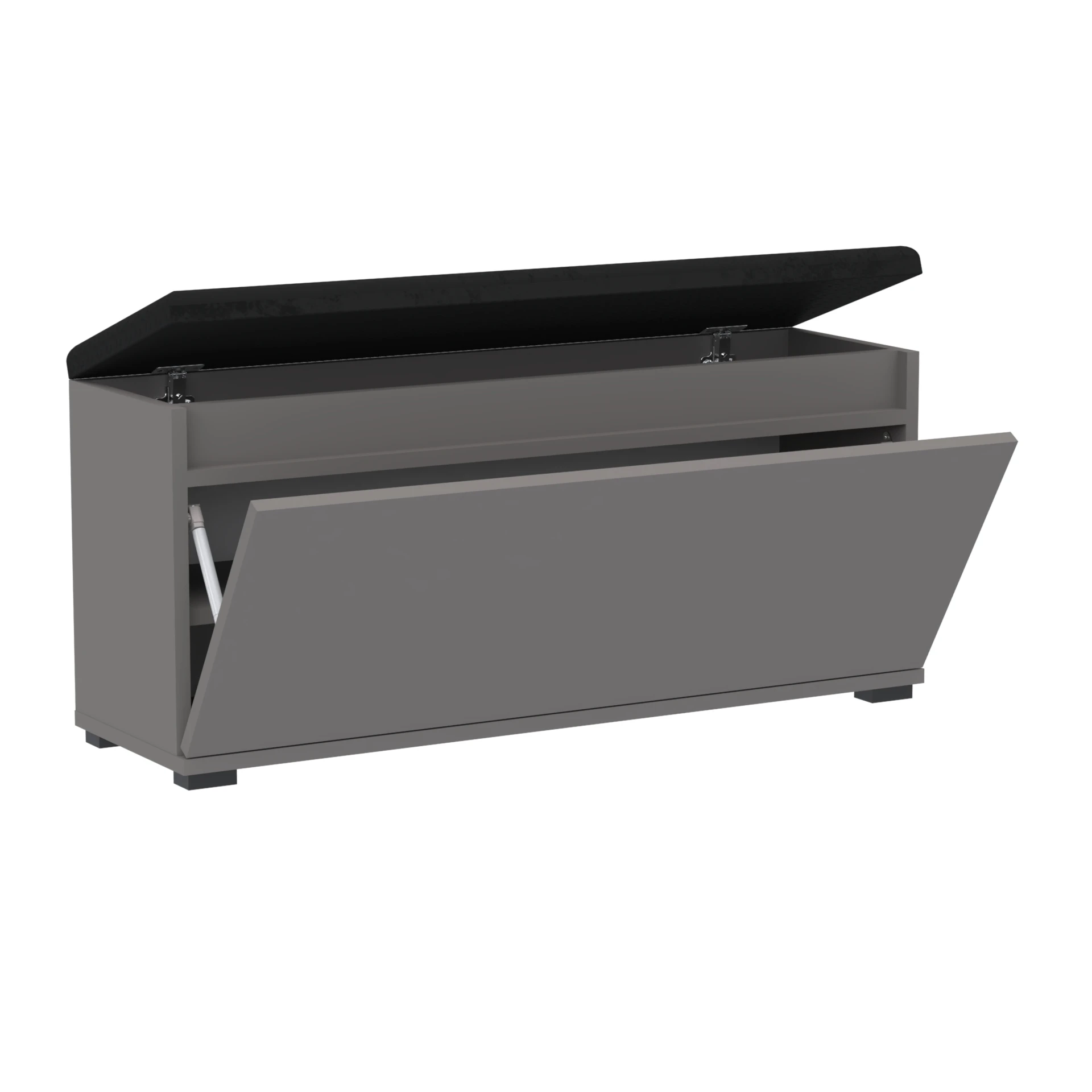 Szafka na buty VB 100×30×45 cm z siedziskiem i schowkiem D1N1 ANTRACYT