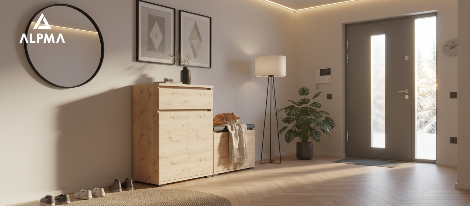 Zestaw szafka na buty I5 100x30cm VB50 TRES50 D1 N1 ARTISAN siedzisko, schowek, komoda