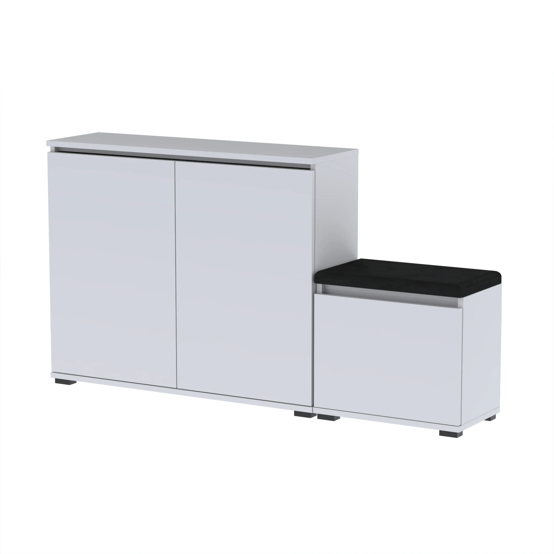 Zestaw Komoda Bini100 i szafka na buty VB50 T5A 150x36cm BINI100 VB50 D1 N1 BIALY