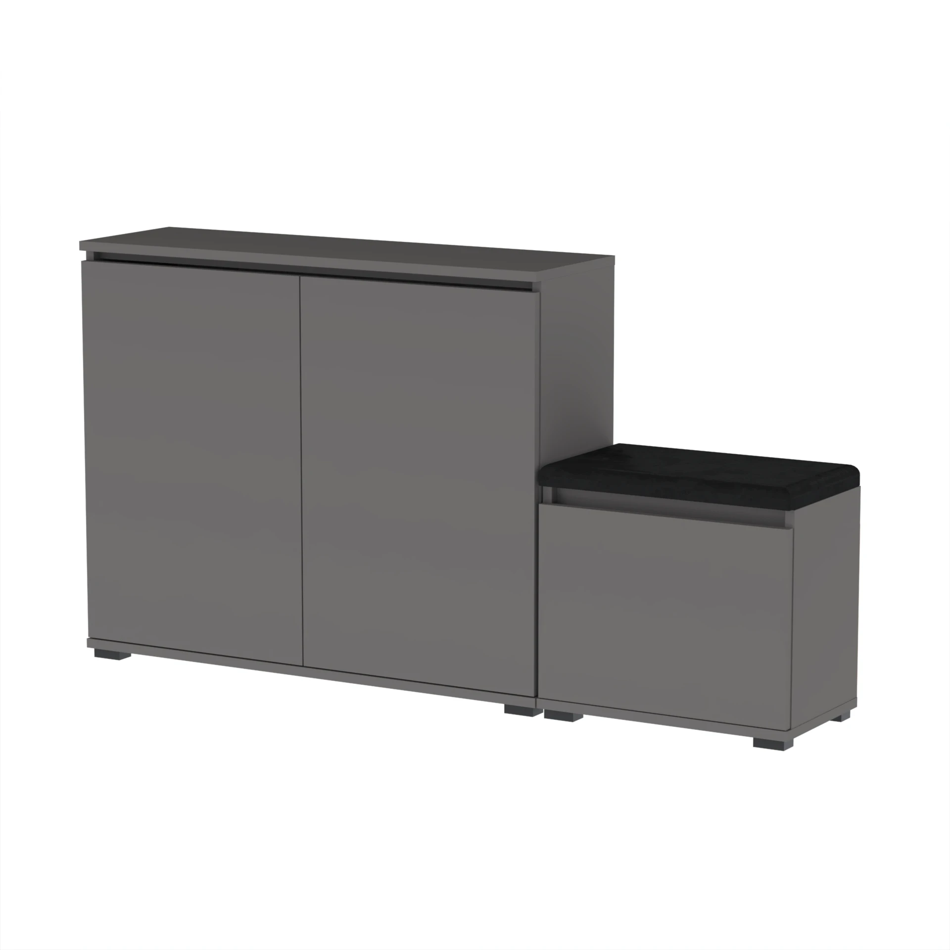 Zestaw Komoda Bini100 i szafka na buty VB50 T5A 150x36cm BINI100 VB50 D1 N1 ANTRACYT