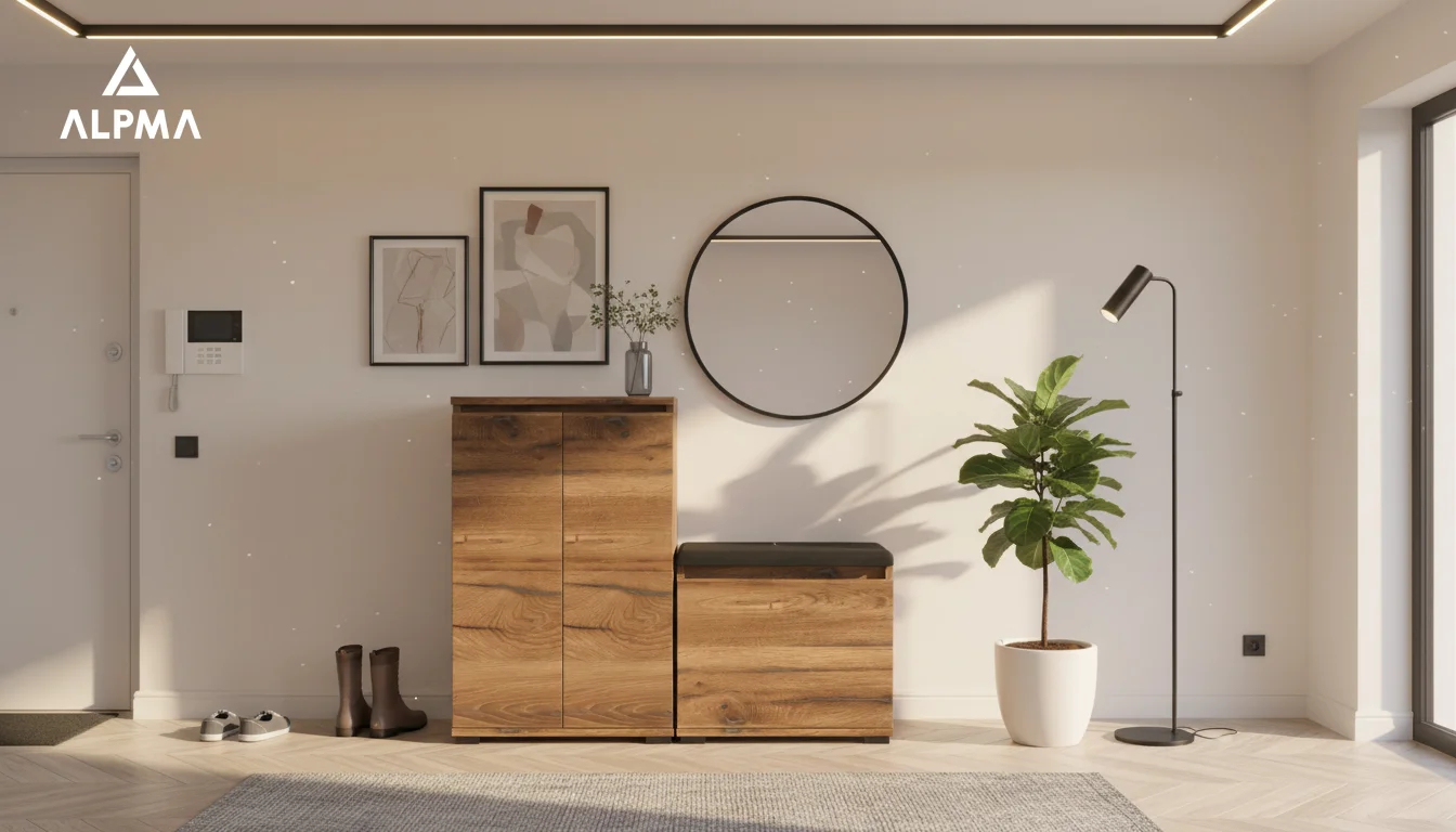 Zestaw Komoda Bini50 i szafka na buty VB50 T5A 100x30cm BINI50 VB50 D1 N1 ESTANA