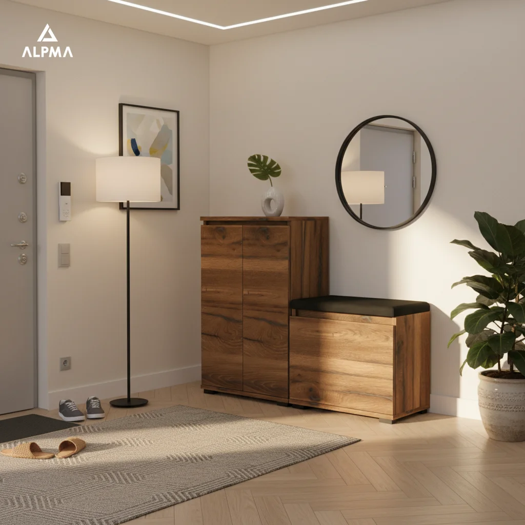 Zestaw Komoda Bini50 i szafka na buty VB50 T5A 100x36cm BINI50 VB50 D1 N1 ESTANA
