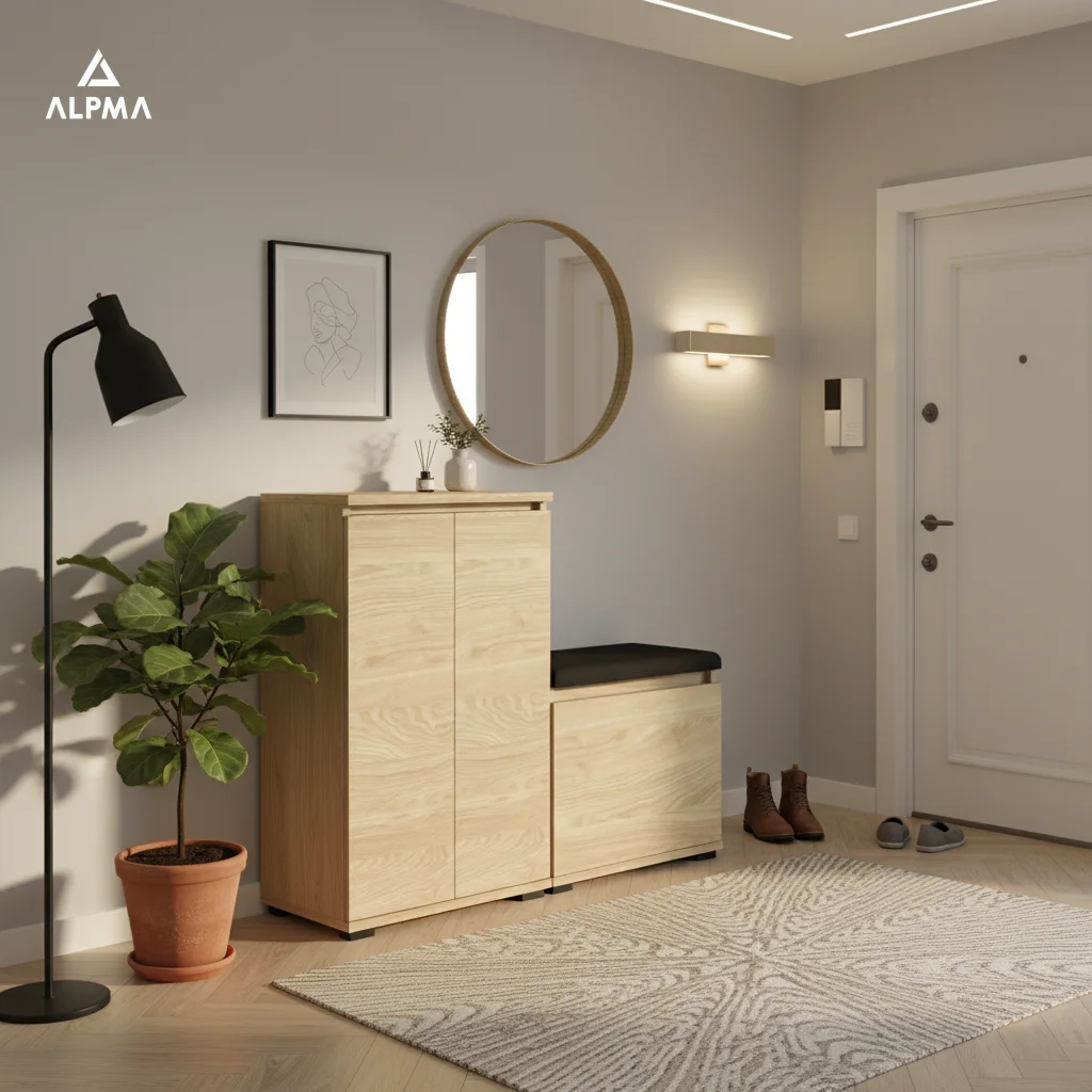 Zestaw Komoda Bini50 i szafka na buty VB50 T5A 100x30cm BINI50 VB50 D1 N1 OLEJOWANY