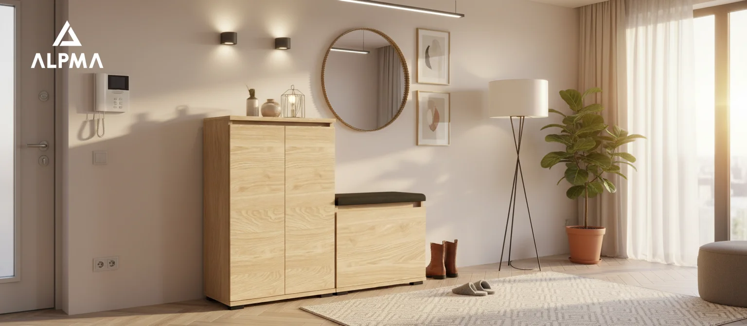 Zestaw Komoda Bini50 i szafka na buty VB50 T5A 100x30cm BINI50 VB50 D1 N1 OLEJOWANY