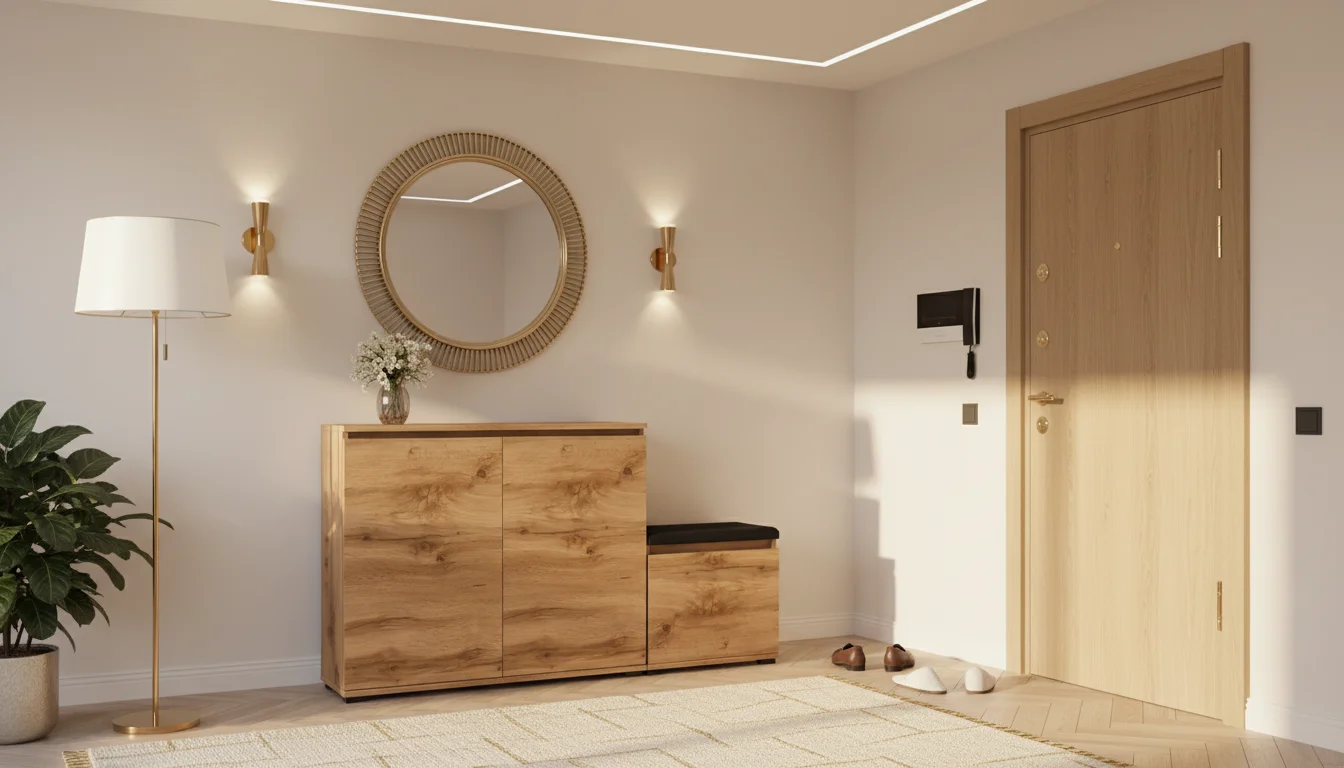 Zestaw Komoda Bini100 i szafka na buty VB50 T5A 150x36cm BINI100 VB50 D1 N1 WOTAN