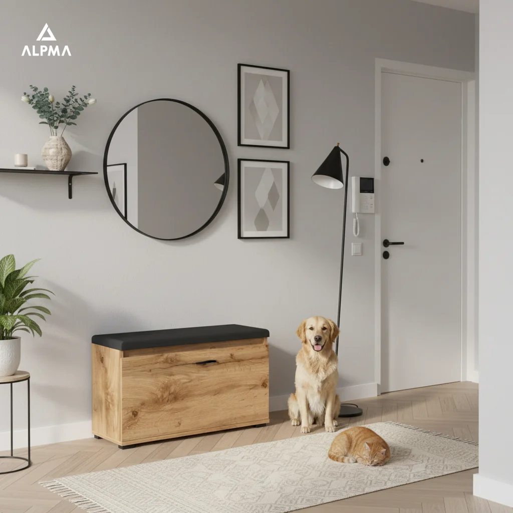 Szafka na buty VB 100×36×45 cm z siedziskiem i schowkiem D1N1 WOTAN