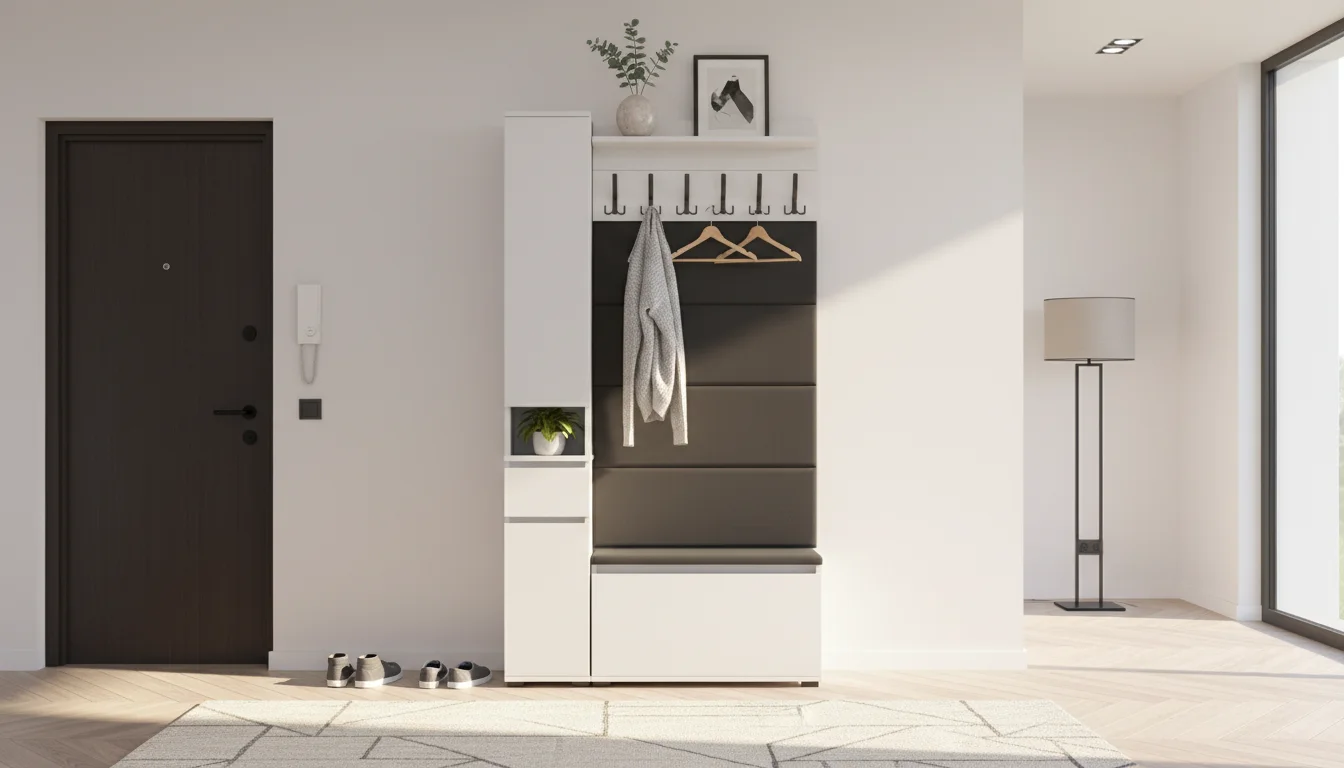 Garderoba C6 110x36cm VB80 SUPRA30 WP80 4 Panele D1 N1 BIALY szafa siedzisko panele wieszak