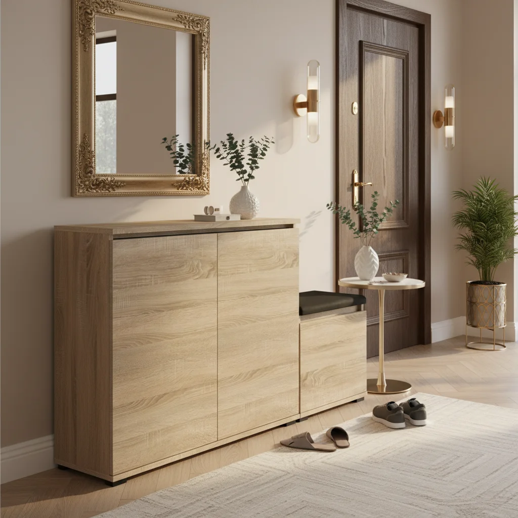 Zestaw Komoda Bini100 i szafka na buty VB50 T5B 150x30cm BINI100 VB50 D1 N1 SONOMA