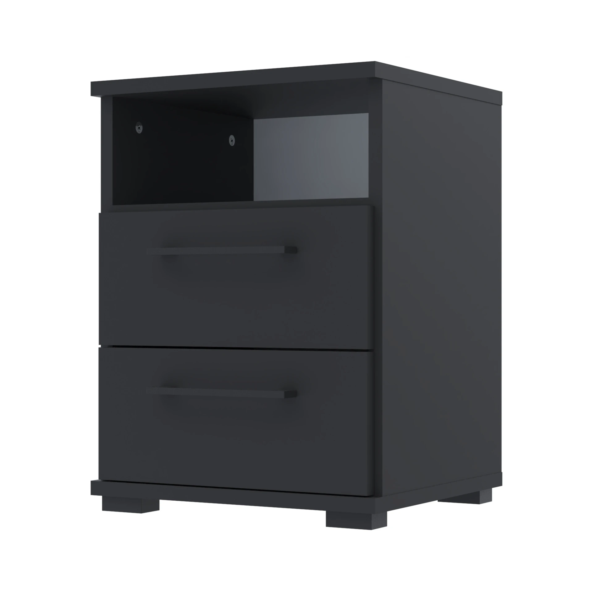 Szafka nocna NOX-D2 40×36×54 cm ze schowkiem i szufladami D2N1 CZARNY