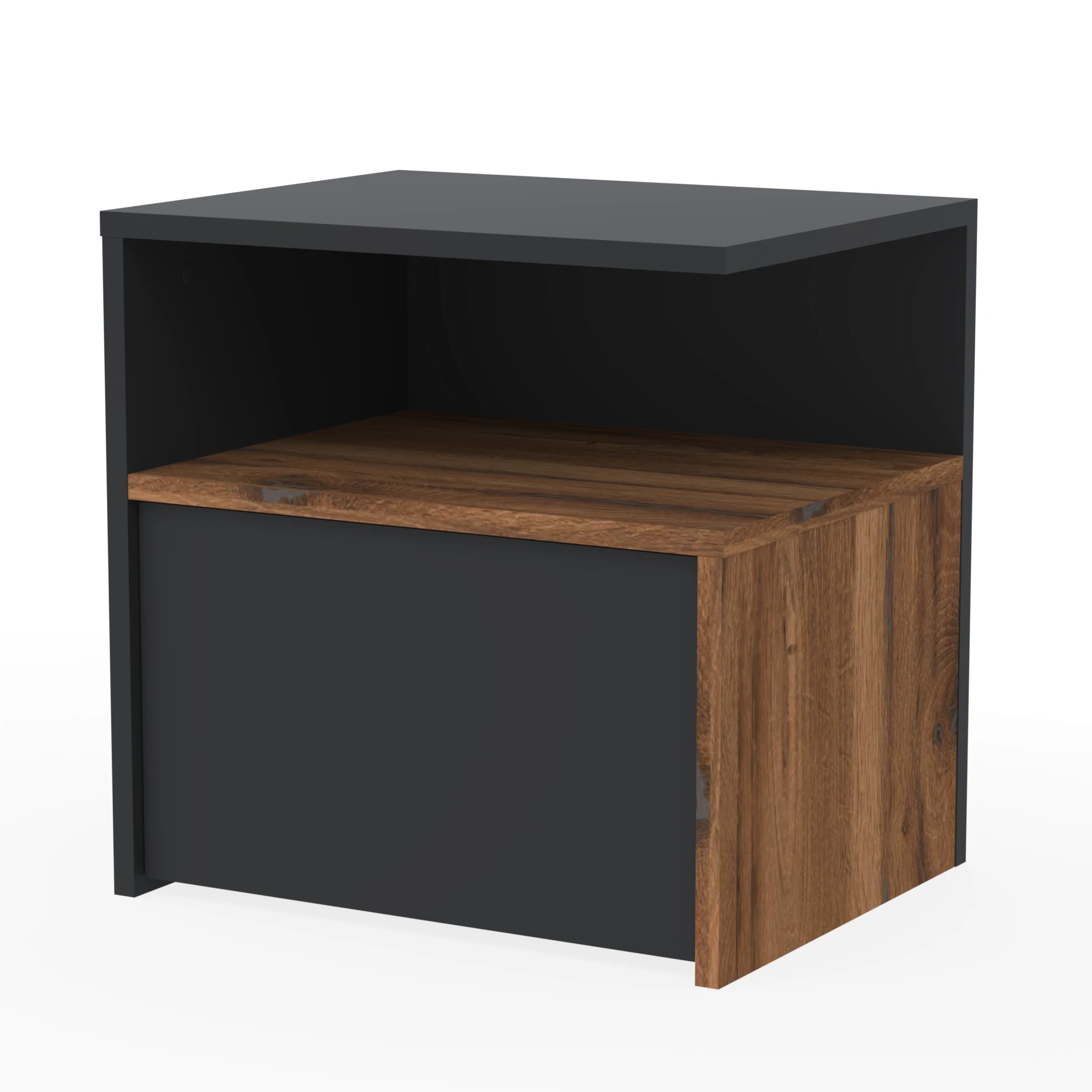 Szafka nocna NOX-MG 70×40×60 cm półka schowek dtipn0 CZARNY WG-ESTANA BOK-P-ESTANA