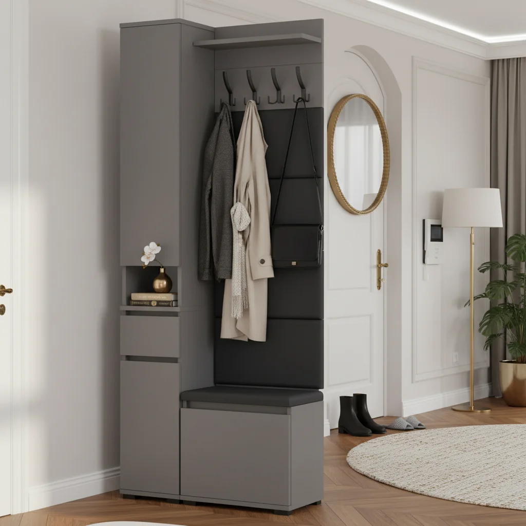 Garderoba B2 80x36cm SUPRA30 VB50 WP50 4 Panele D1 N1 ANTRACYT