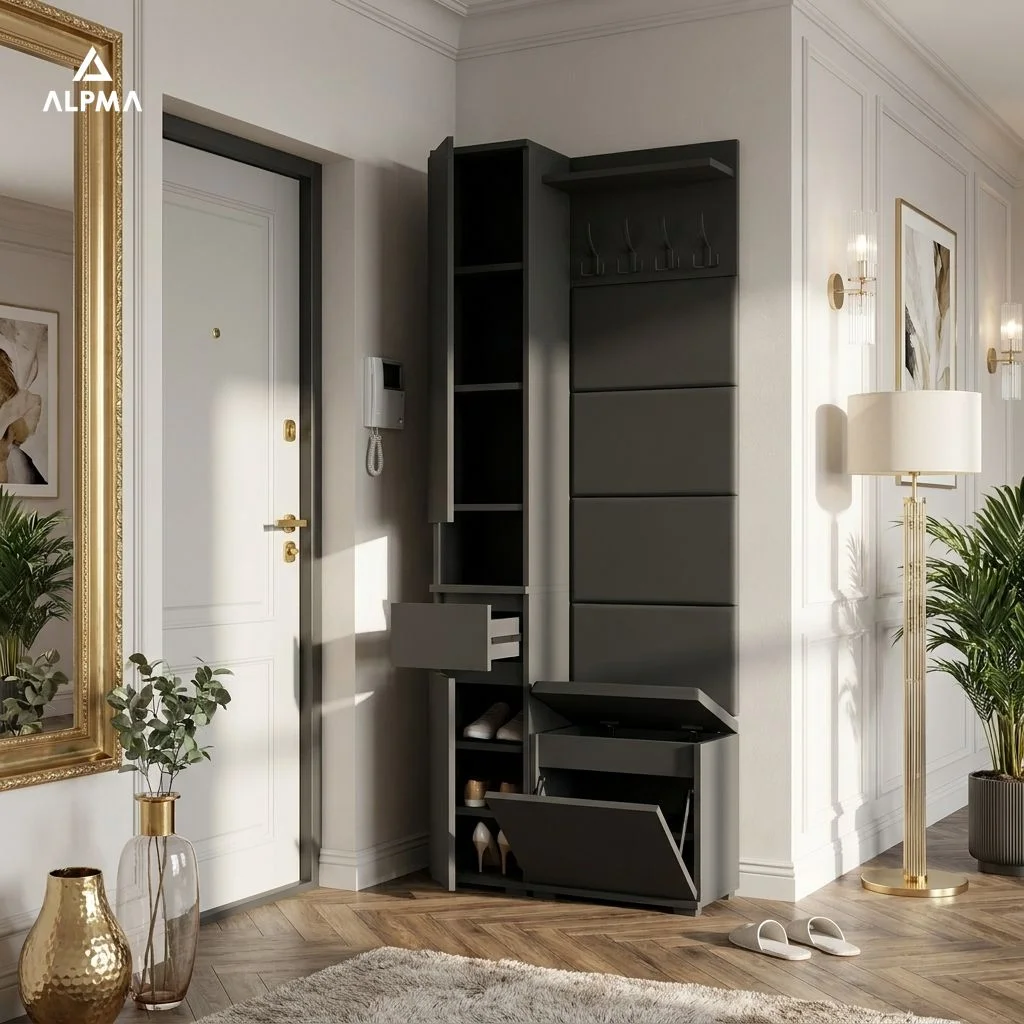 Garderoba B2 80x36cm SUPRA30 VB50 WP50 4 Panele D1 N1 CZARNY