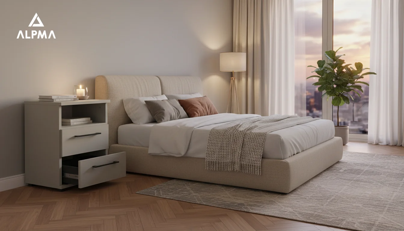 Szafka nocna NOX-D2 40×36×54 cm ze schowkiem i szufladami D2N1 KASZMIR