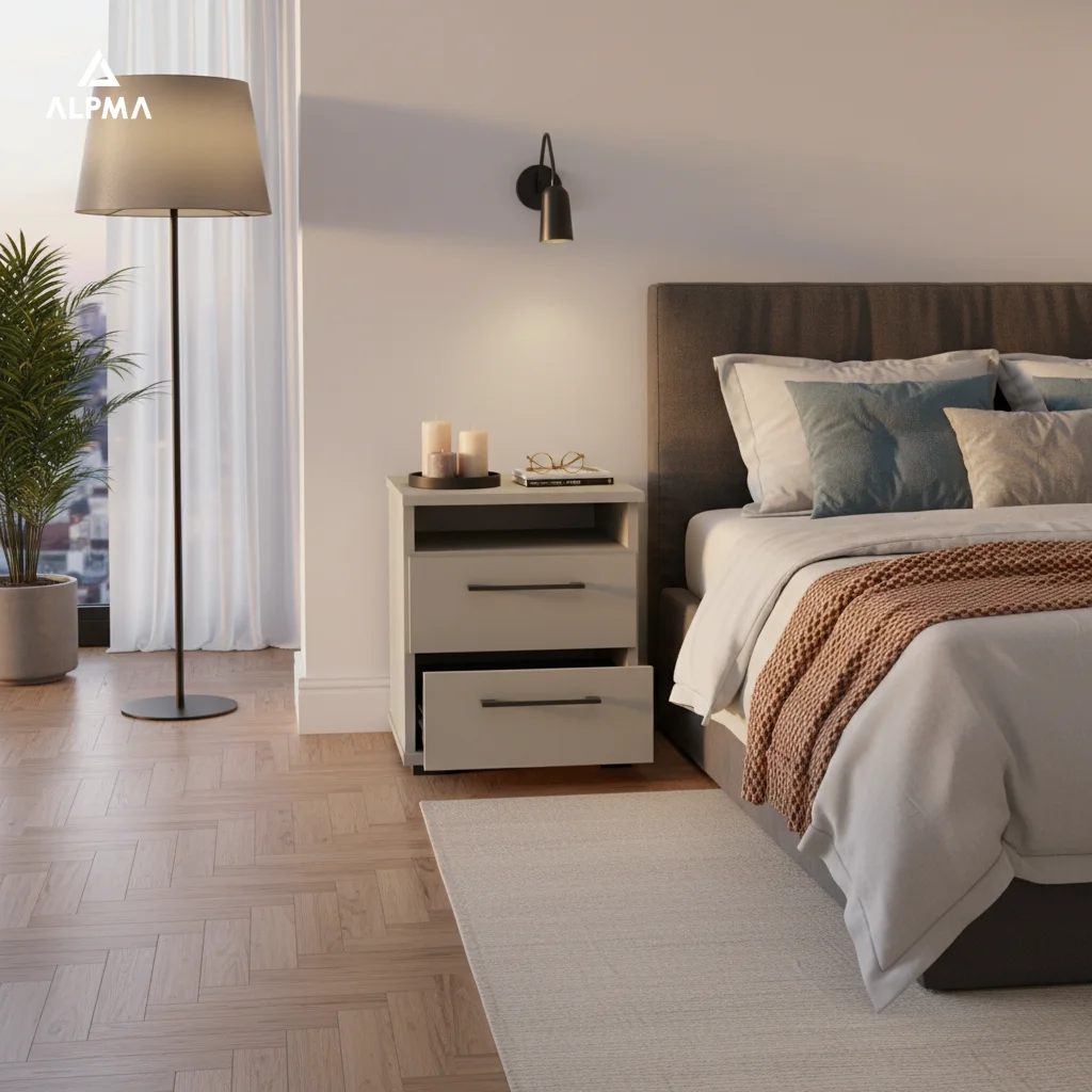 Szafka nocna NOX-D2 40×36×54 cm ze schowkiem i szufladami D2N1 KASZMIR