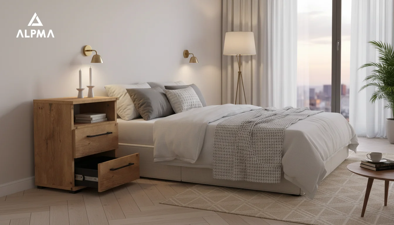 Szafka nocna NOX-D2 40×36×54 cm ze schowkiem i szufladami D2N1 LANCELOT