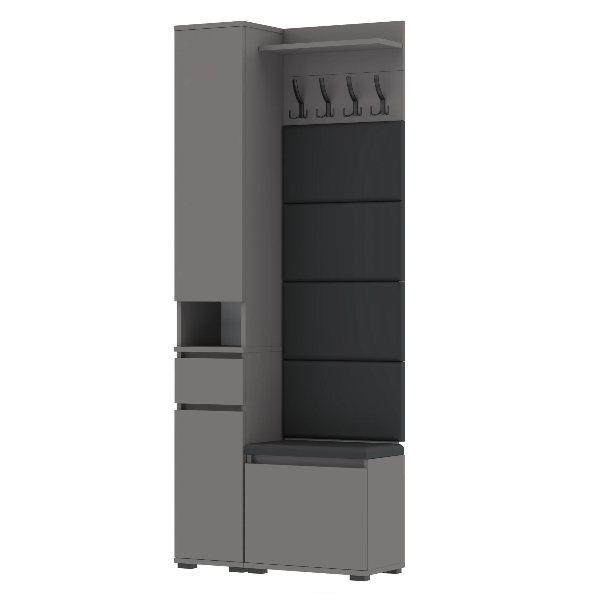 Garderoba B2 80x36cm SUPRA30 VB50 WP50 4 Panele D1 N1 ANTRACYT