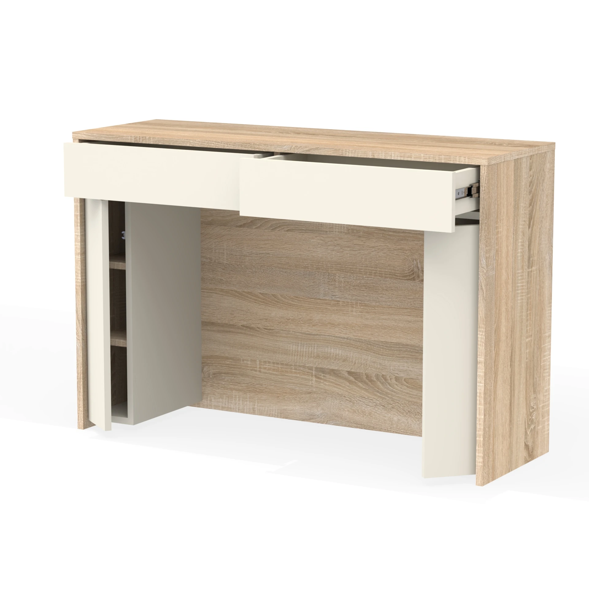 Biurko MX-BIURKO1 120×40×80 cm D1n0 SONOMA DRZWI-1-KASZMIR DRZWI-2-KASZMIR FRONT-KASZMIR