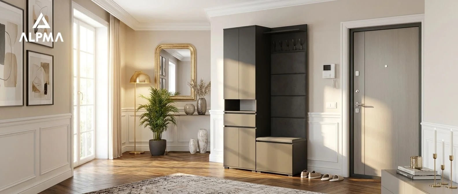 Garderoba G4 120x30cm SUPRA60 VB60 WP60 4 Panele D1 N1 CZARNY