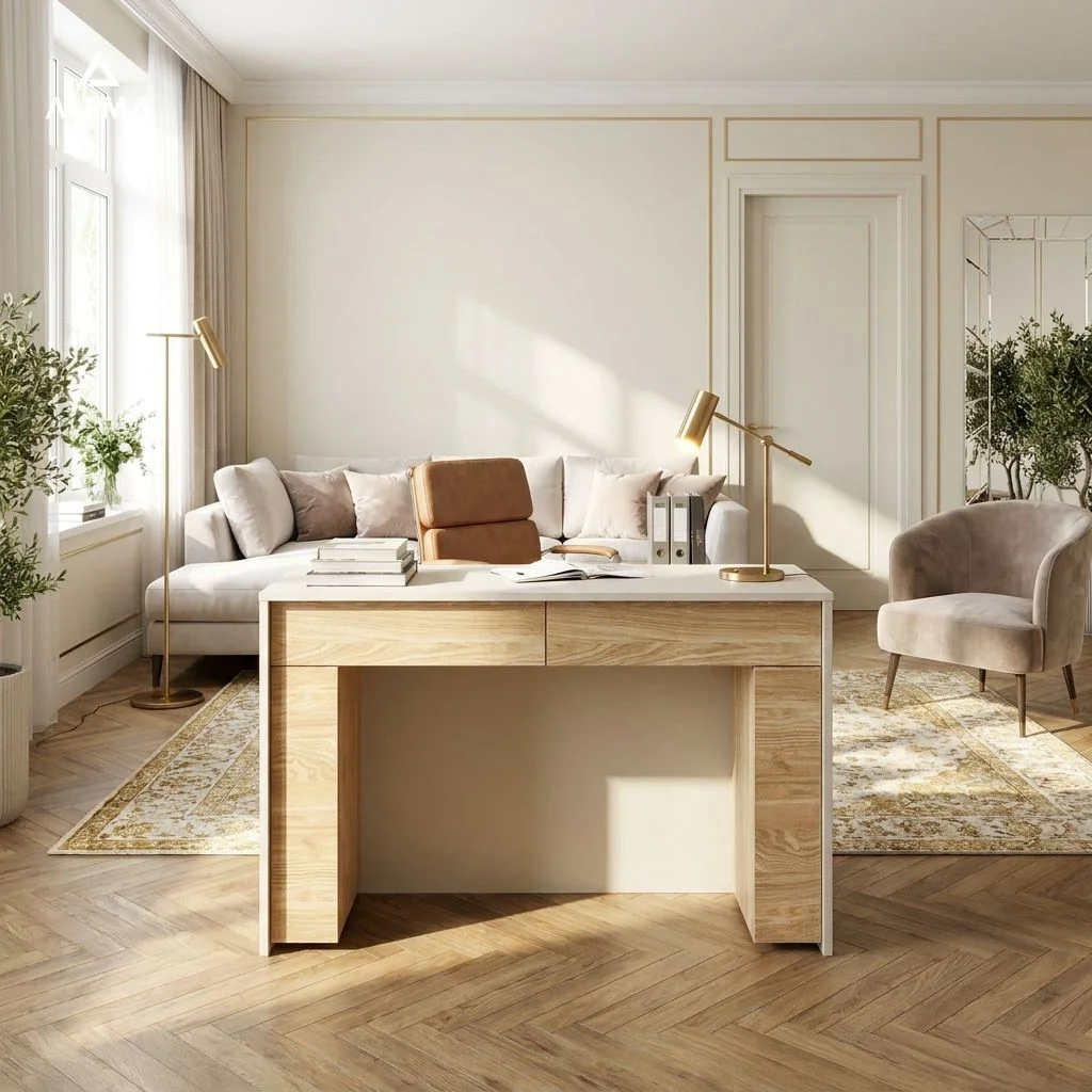 Biurko MX-BIURKO1 120×40×80 cm D1n0 KASZMIR DRZWI-1-OLEJOWANY DRZWI-2-OLEJOWANY FRONT-OLEJOWANY
