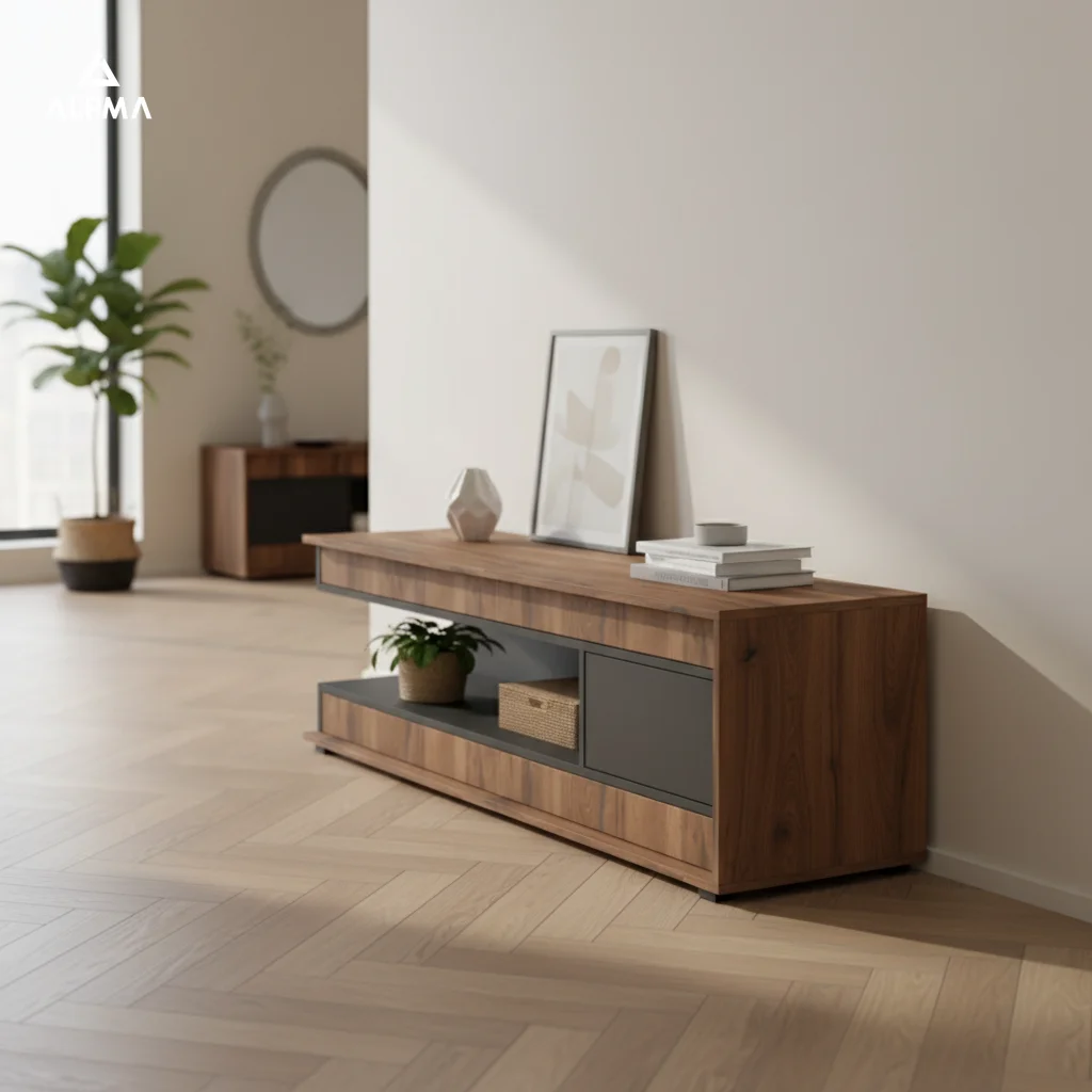 Szafka RTV RTV-2 120×40×54 cm D1N1 CZARNY DRZWI-ESTANA WG-ESTANA WD-ESTANA BOK-P-ESTANA - zdjęcie 2
