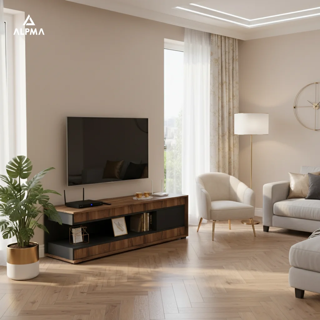 Szafka RTV RTV-2 100×40×54 cm D1N1 CZARNY DRZWI-ESTANA WG-ESTANA WD-ESTANA BOK-P-ESTANA