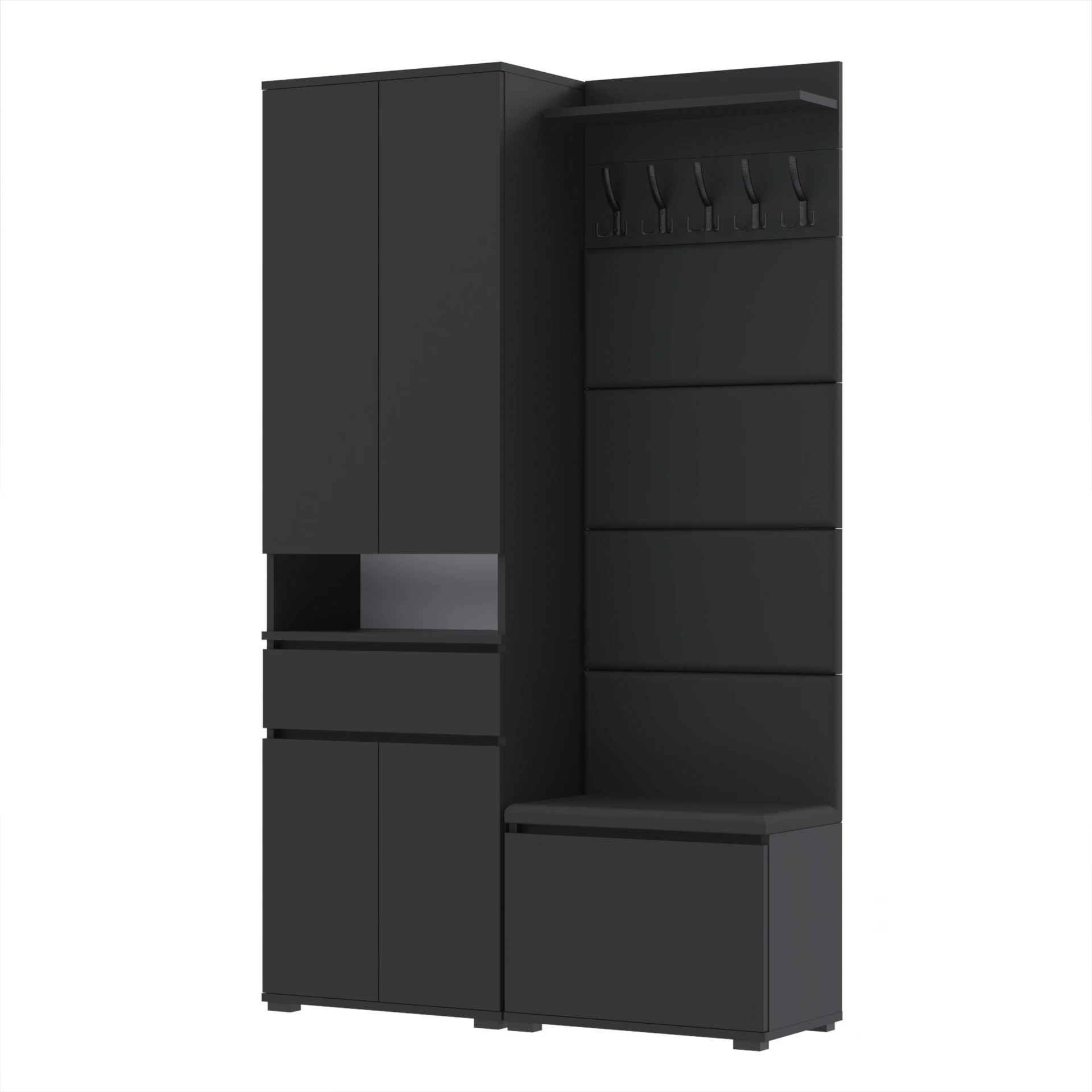 Garderoba G4 120x36cm SUPRA60 VB60 WP60 4 Panele D1 N1 CZARNY