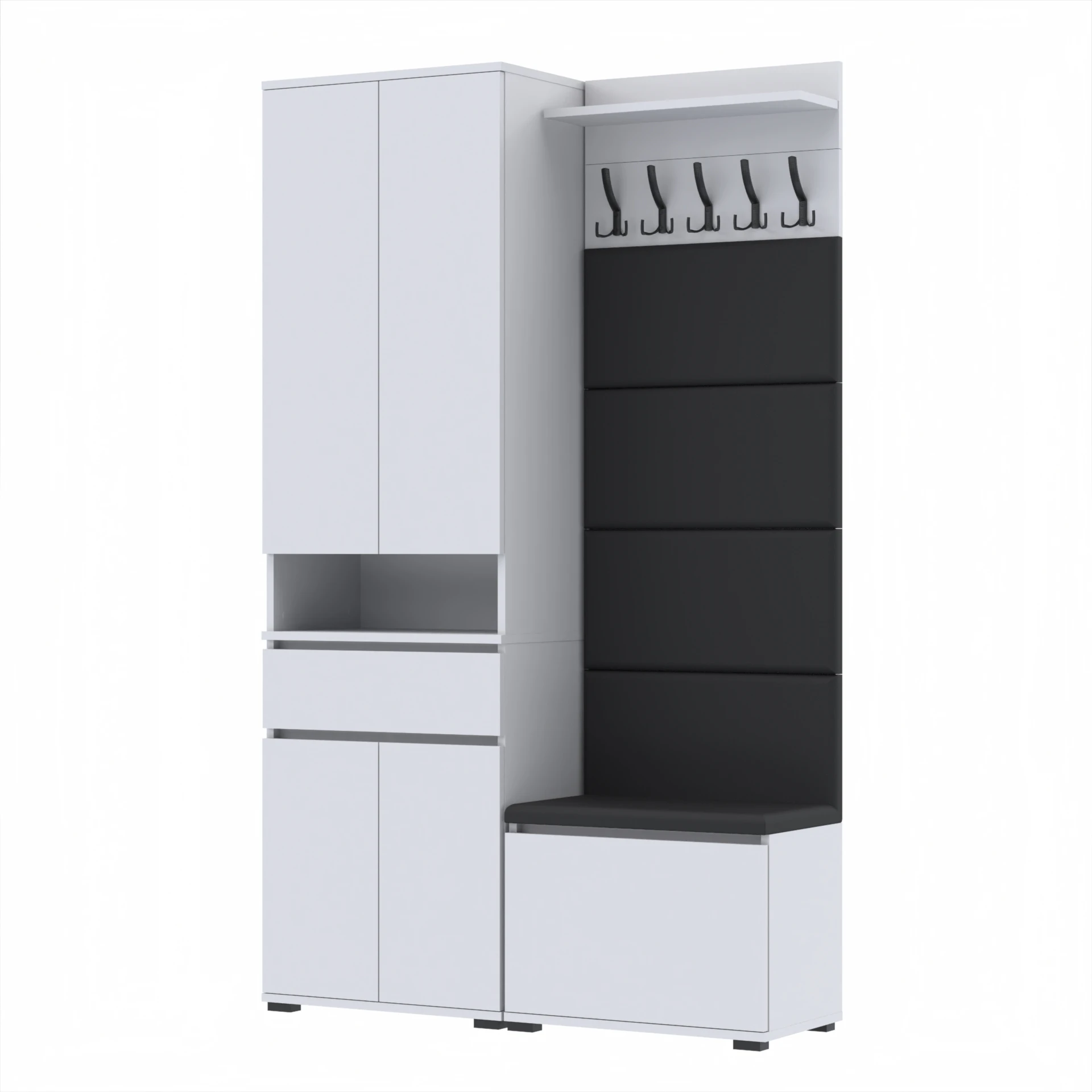 Garderoba G4 120x36cm SUPRA60 VB60 WP60 4 Panele D1 N1 BIALY