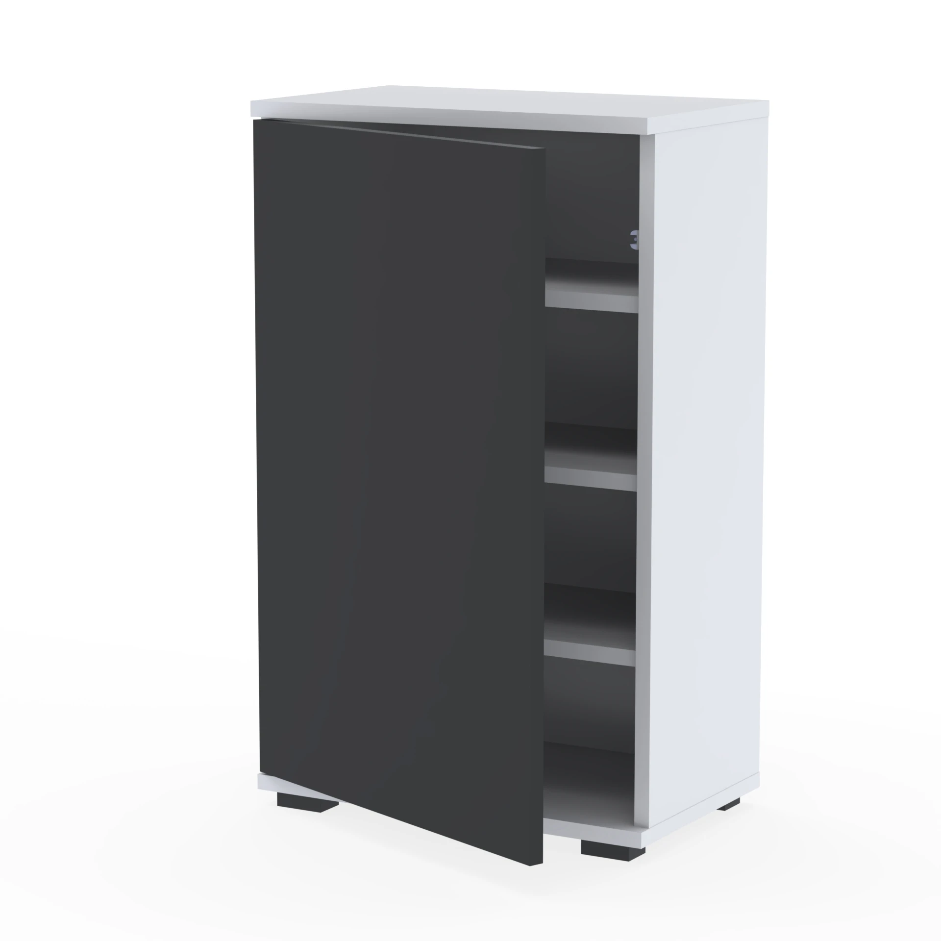 Komoda NEX-ONE 60×18×81.6 cm wysoka jakość D1N1 BIALY DRZWI-CZARNY