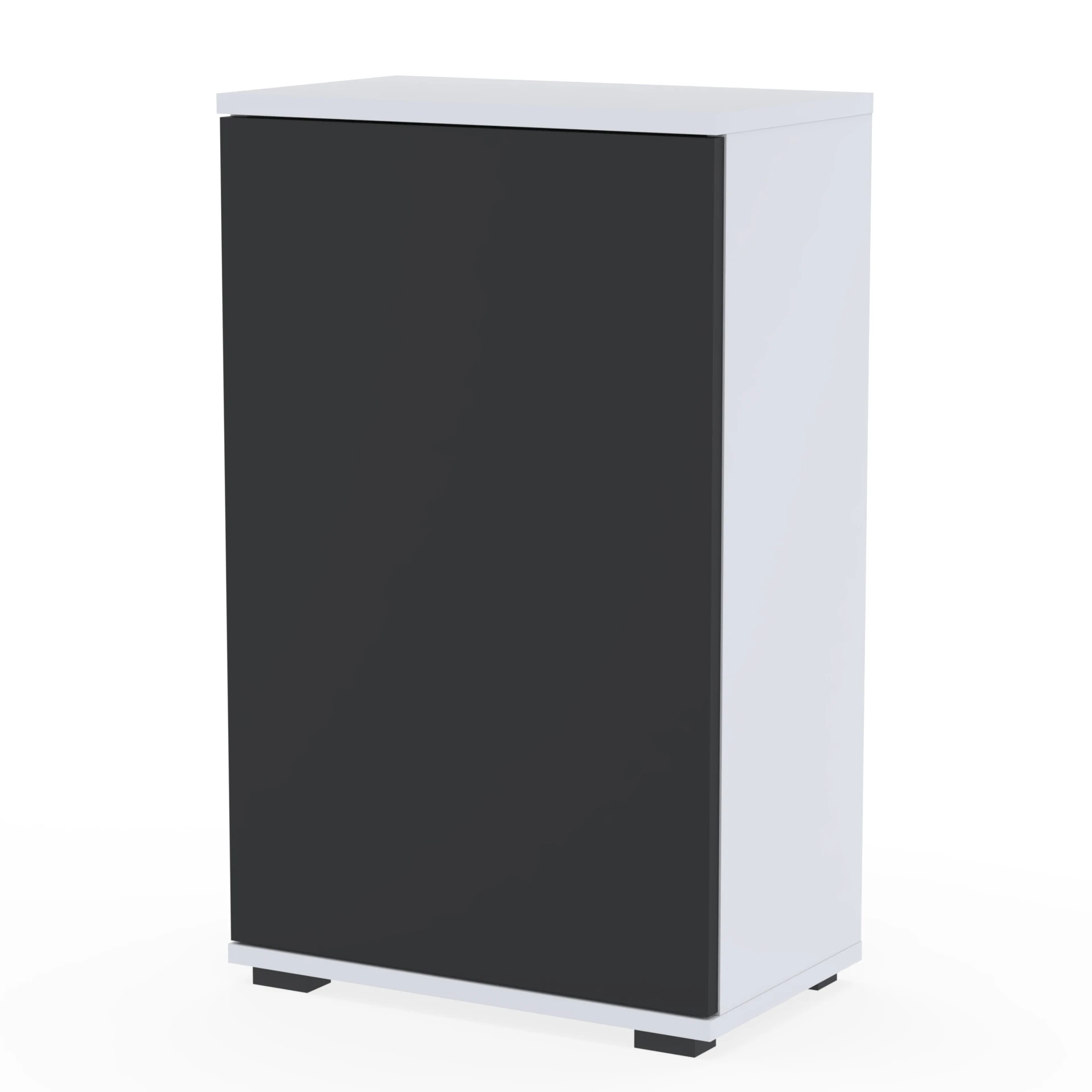Komoda NEX-ONE 60×18×81.6 cm wysoka jakość D1N1 BIALY DRZWI-CZARNY