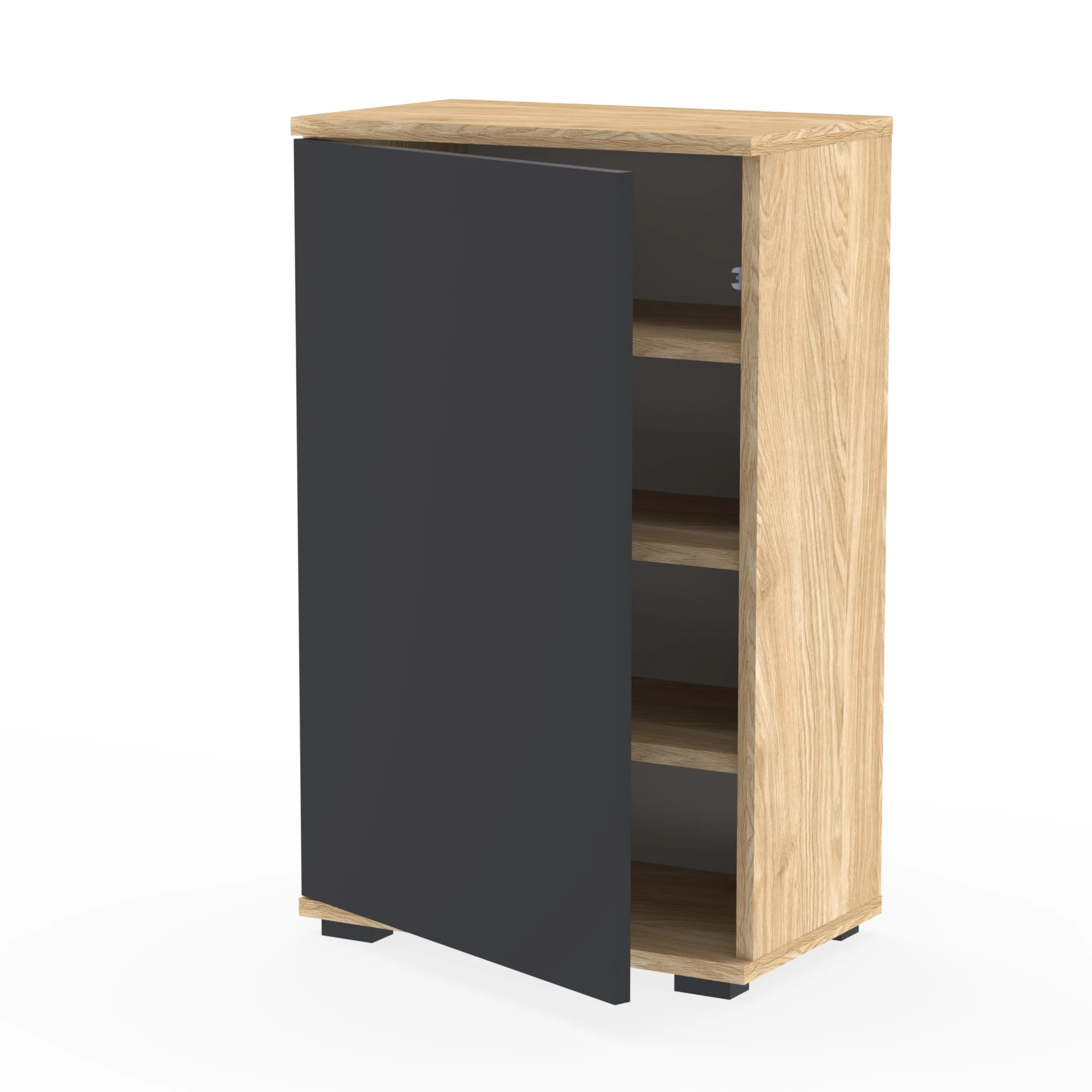 Komoda NEX-ONE 50×18×81.6 cm wysoka jakość D1N1 OLEJOWANY DRZWI-CZARNY
