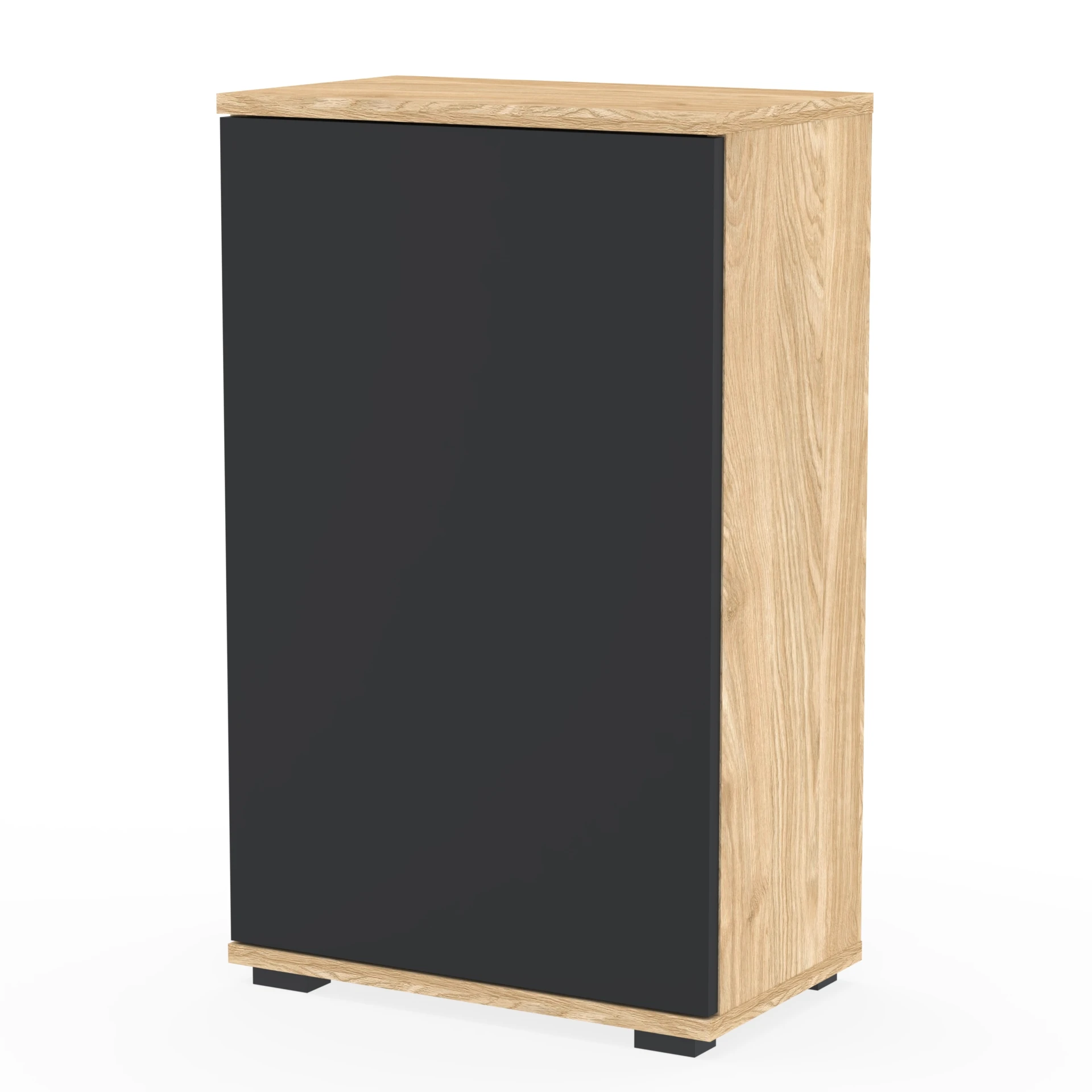 Komoda NEX-ONE 50×18×81.6 cm wysoka jakość D1N1 OLEJOWANY DRZWI-CZARNY