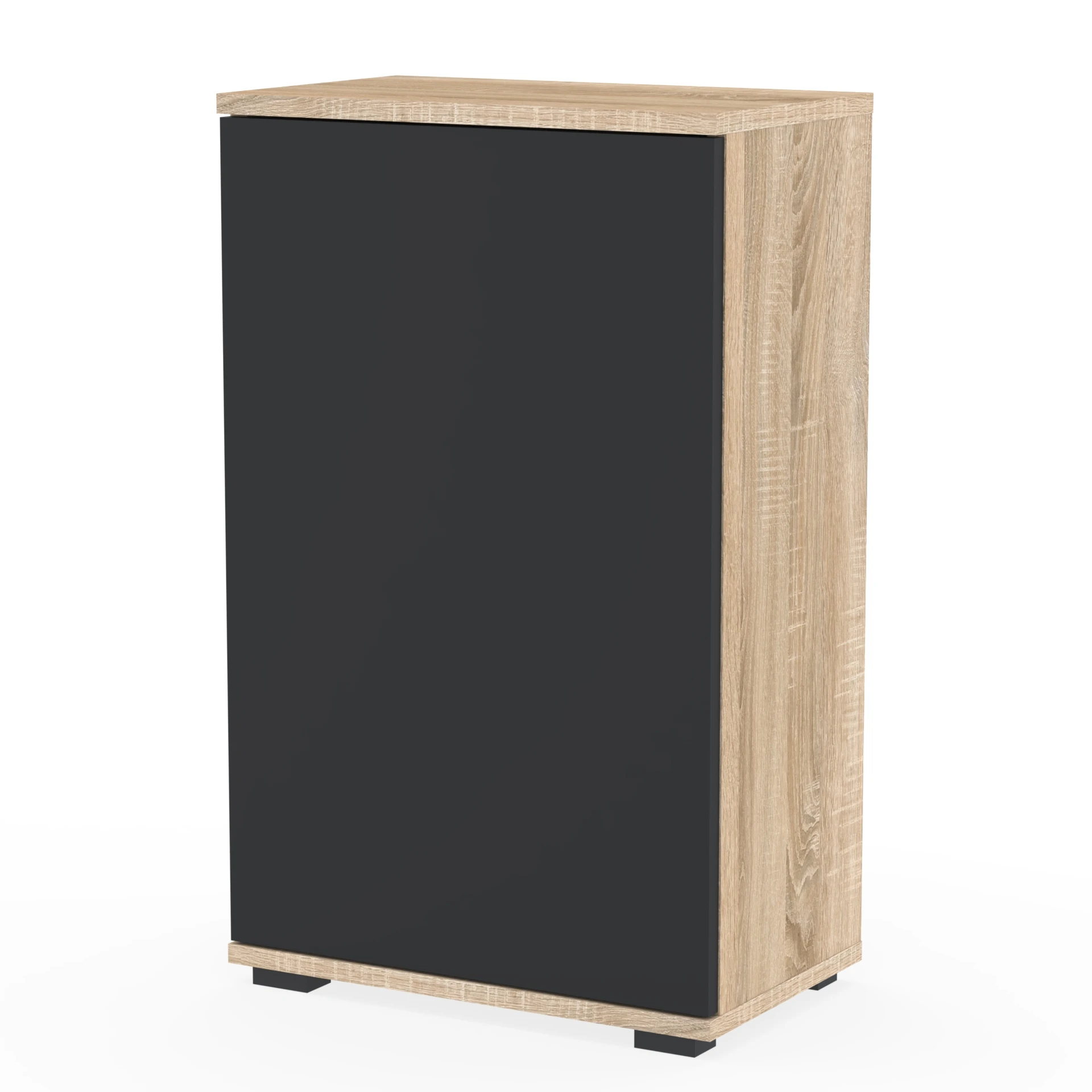 Komoda NEX-ONE 60×18×81.6 cm wysoka jakość D1N1 SONOMA DRZWI-CZARNY