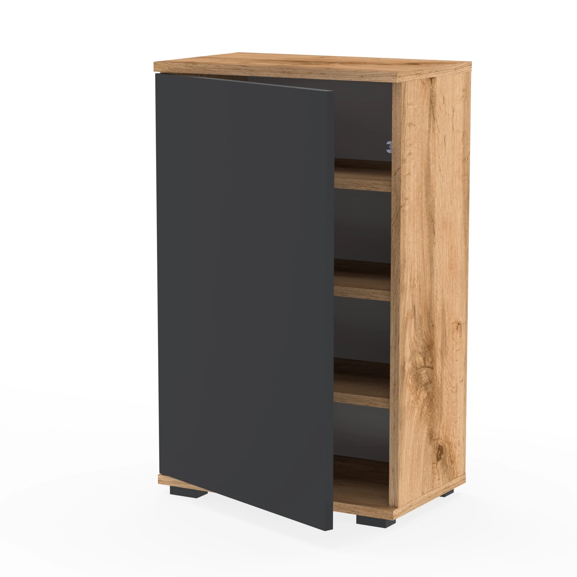 Komoda NEX-ONE 60×18×81.6 cm wysoka jakość D1N1 WOTAN DRZWI-CZARNY