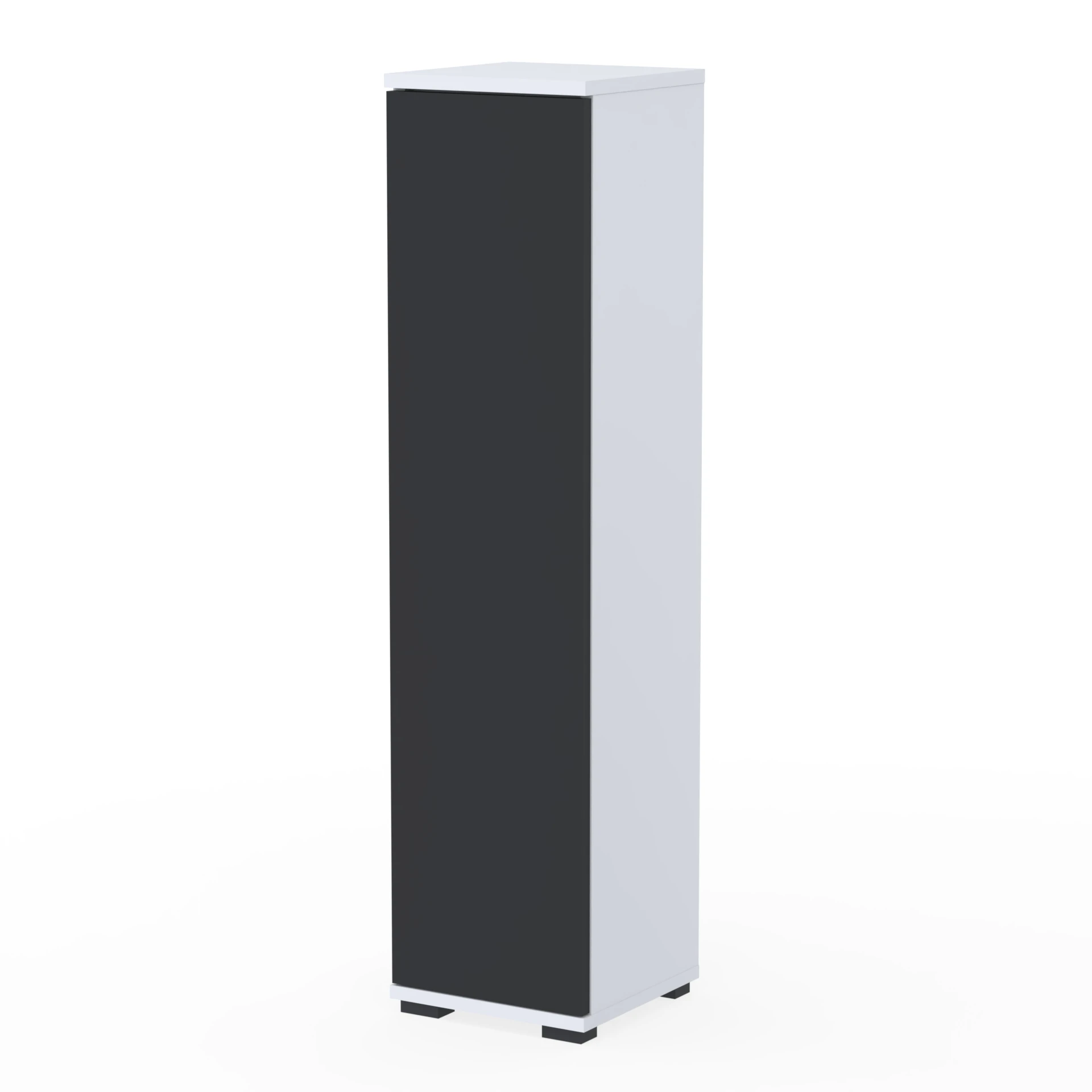 Komoda słupek NEX-ONE 40×36×175.6 cm wysoka jakość D1N1 BIALY DRZWI-CZARNY