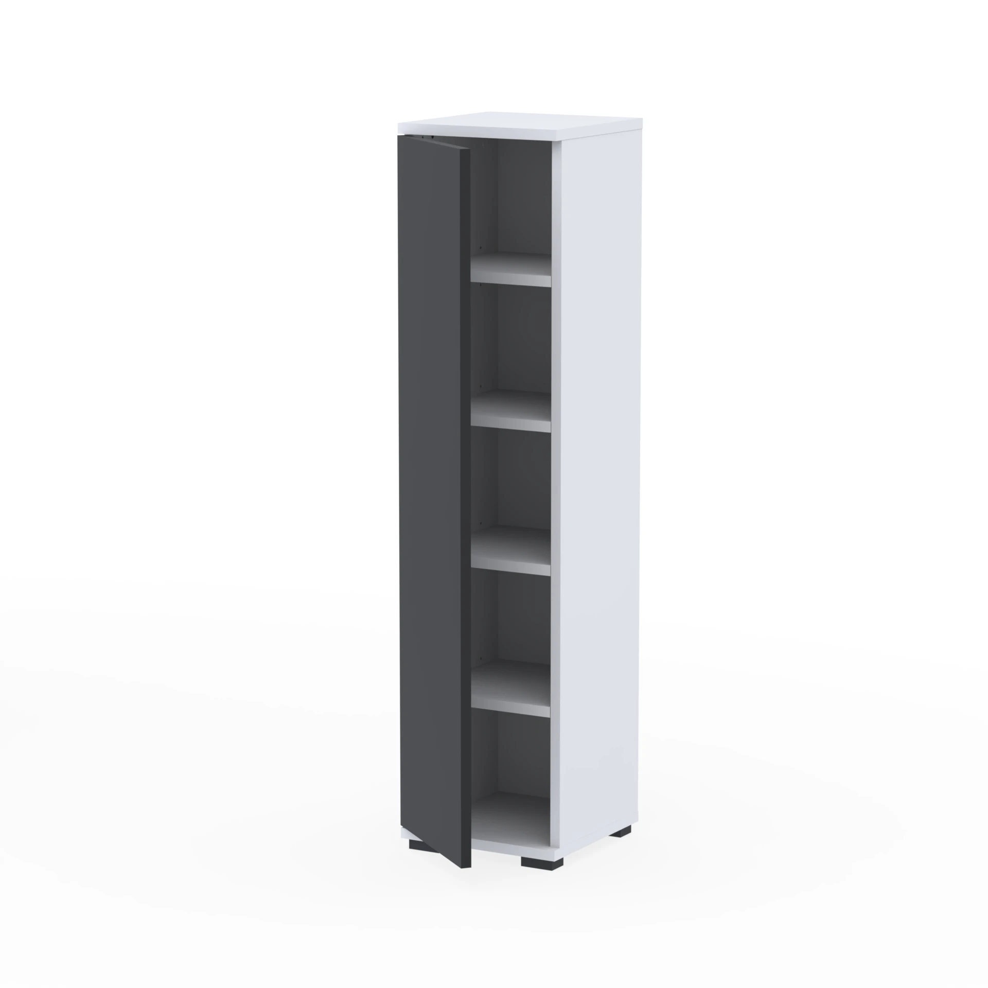 Komoda słupek NEX-ONE 40×36×175.6 cm wysoka jakość D1N1 BIALY DRZWI-CZARNY