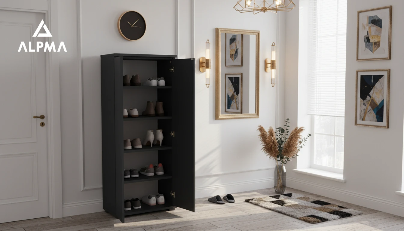Komoda szafka BINI 60×36×175.6 cm sypialnia salon przedpokój D1N1 CZARNY