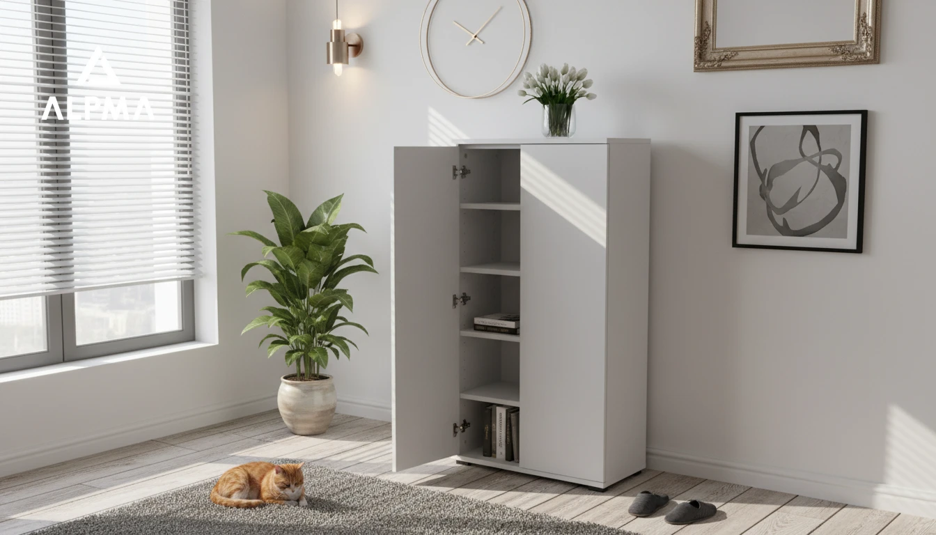 Komoda szafka BINI 70×18×175.6 cm sypialnia salon przedpokój D1N1 BIALY