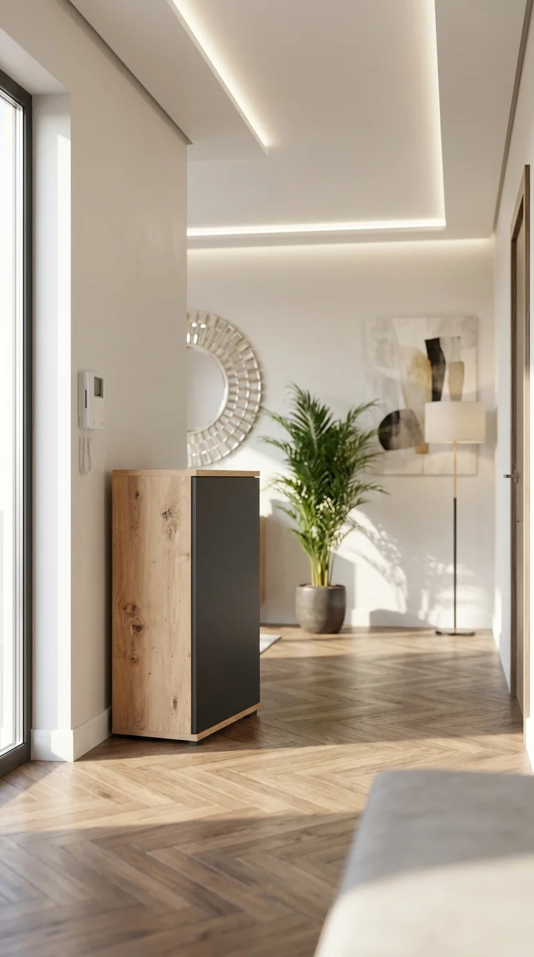 Komoda NEX-ONE 60×18×81.6 cm wysoka jakość D1N1 ARTISAN DRZWI-CZARNY