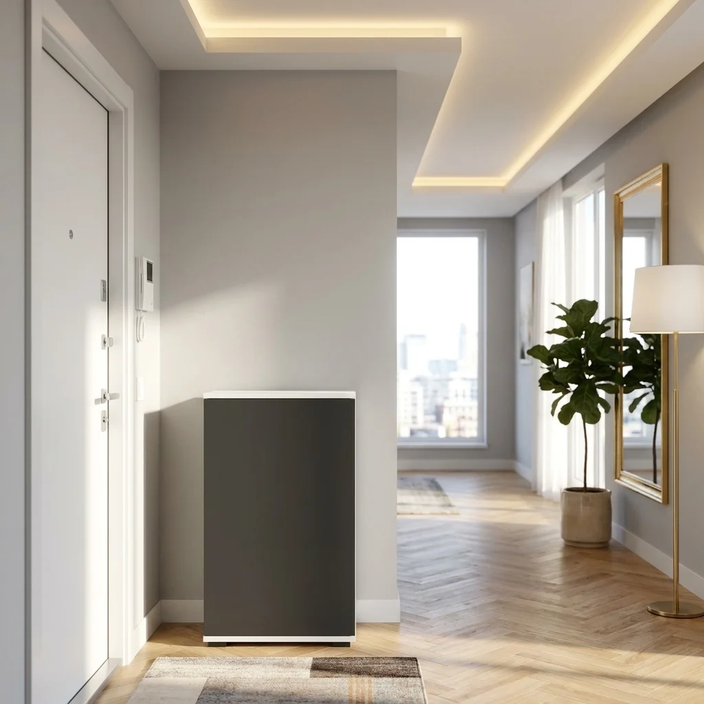 Komoda NEX-ONE 60×18×81.6 cm wysoka jakość D1N1 BIALY DRZWI-CZARNY