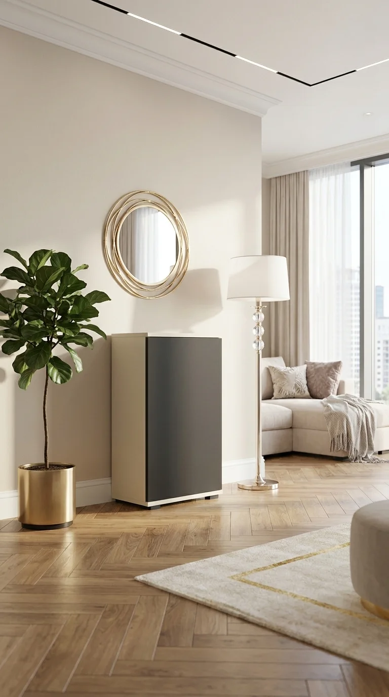 Komoda NEX-ONE 50×18×81.6 cm wysoka jakość D1N1 KASZMIR DRZWI-CZARNY