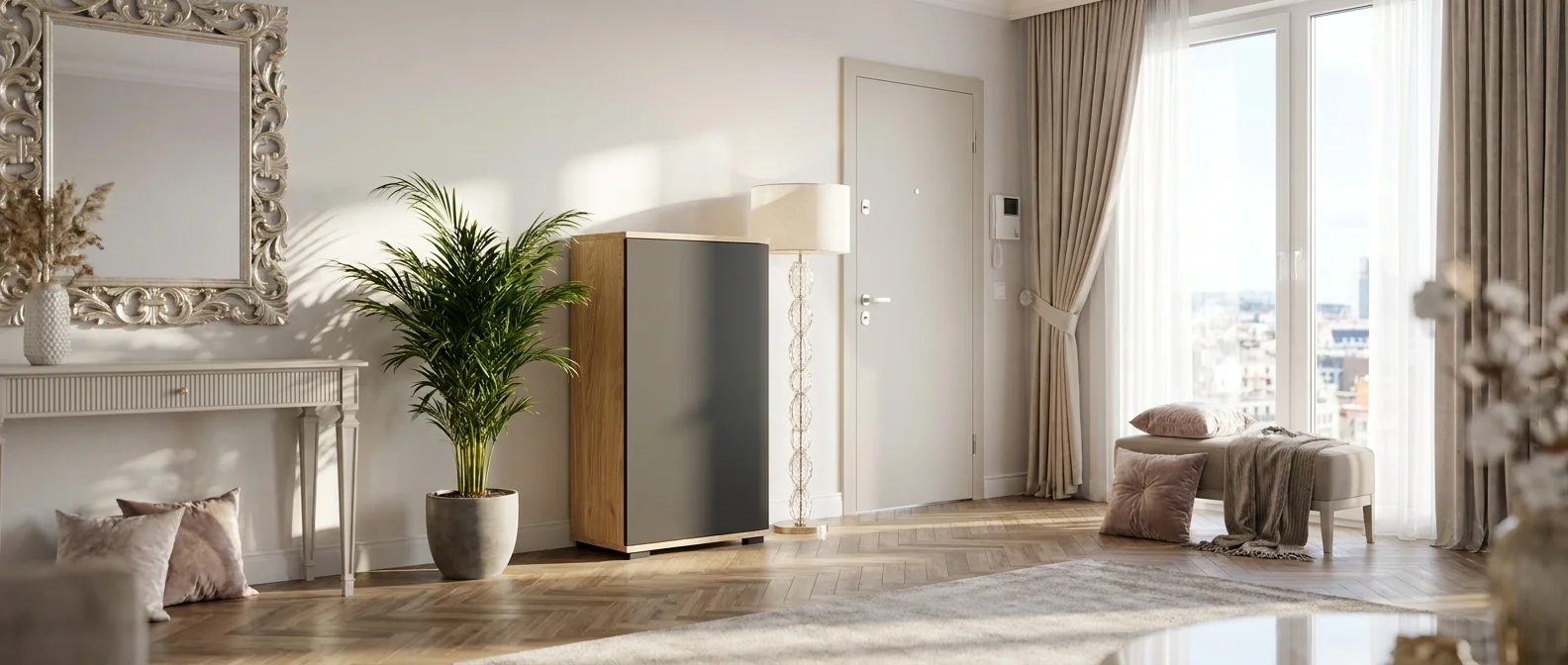 Komoda NEX-ONE 60×30×81.6 cm wysoka jakość D1N1 OLEJOWANY DRZWI-CZARNY