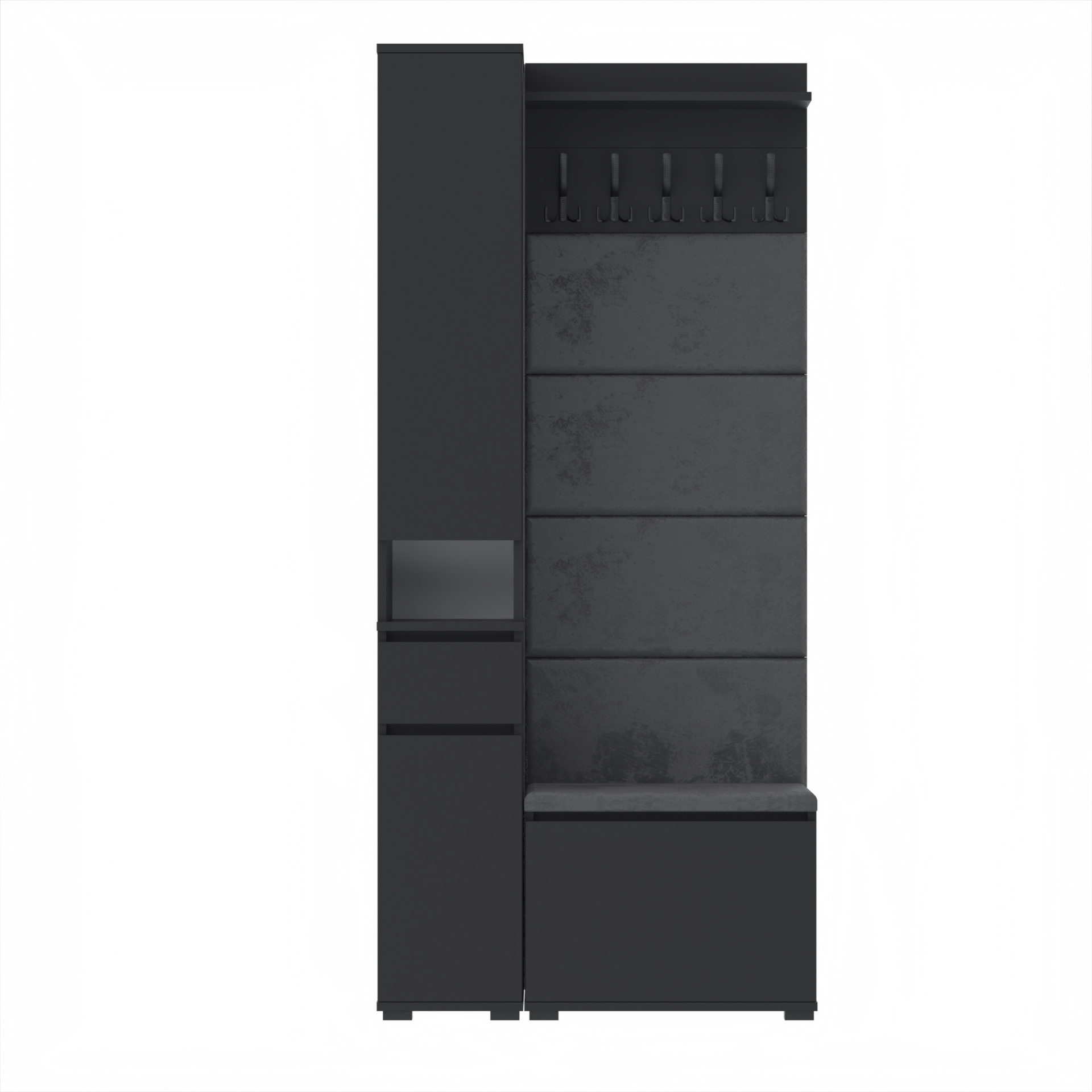 Garderoba F2 90x30cm WP60 SUPRA30 VB60 4 Panele D1 N1 CZARNY Szybka wysyłka