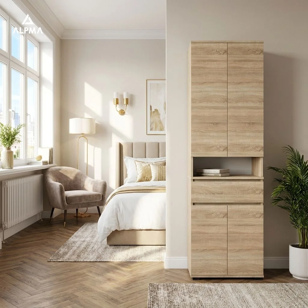 Szafka na buty słupek SUPRA 60×30×205 cm sypialnia salon przedpokój D1N1 SONOMA - zdjęcie 2