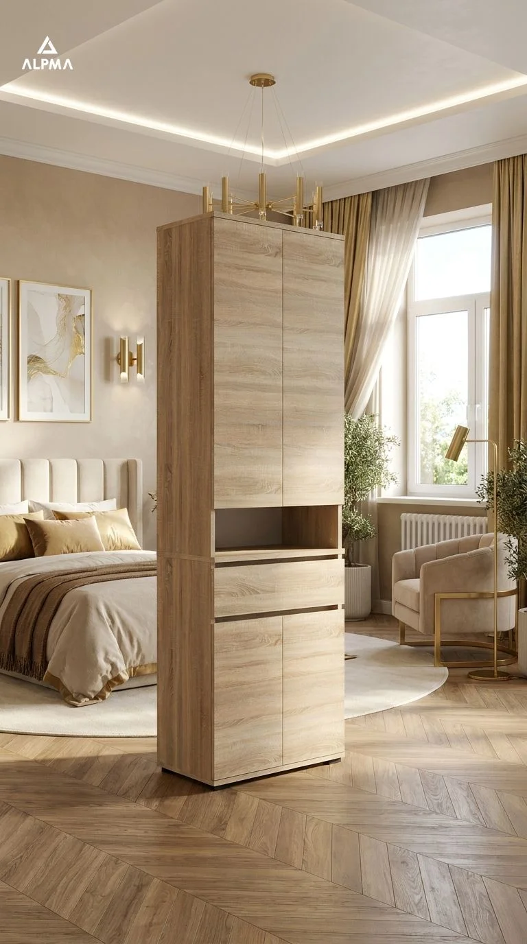 Szafka na buty słupek SUPRA 60×30×205 cm sypialnia salon przedpokój D1N1 SONOMA - zdjęcie 3