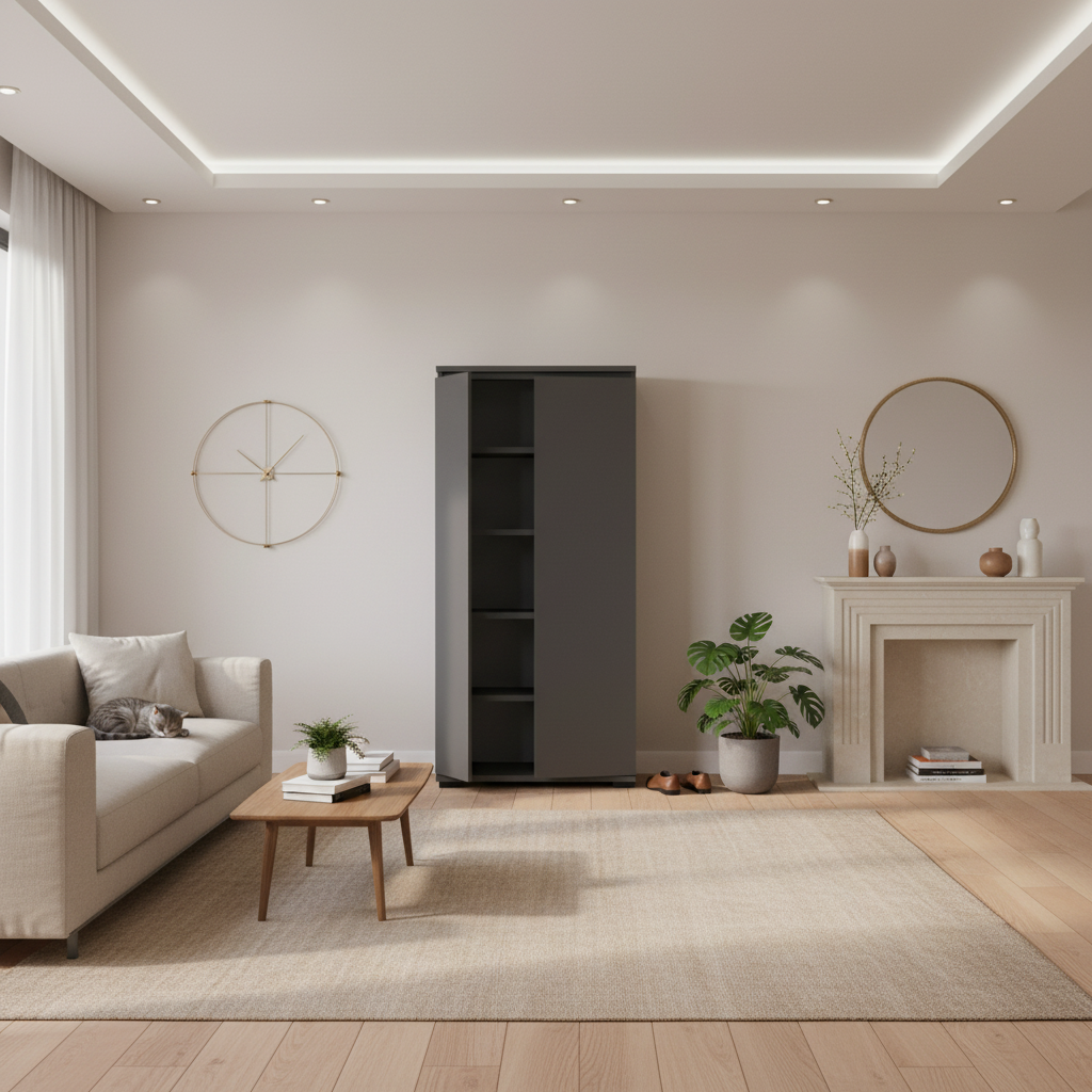 Komoda szafka BINI 60×30×175.6 cm sypialnia salon przedpokój D1N1 ANTRACYT