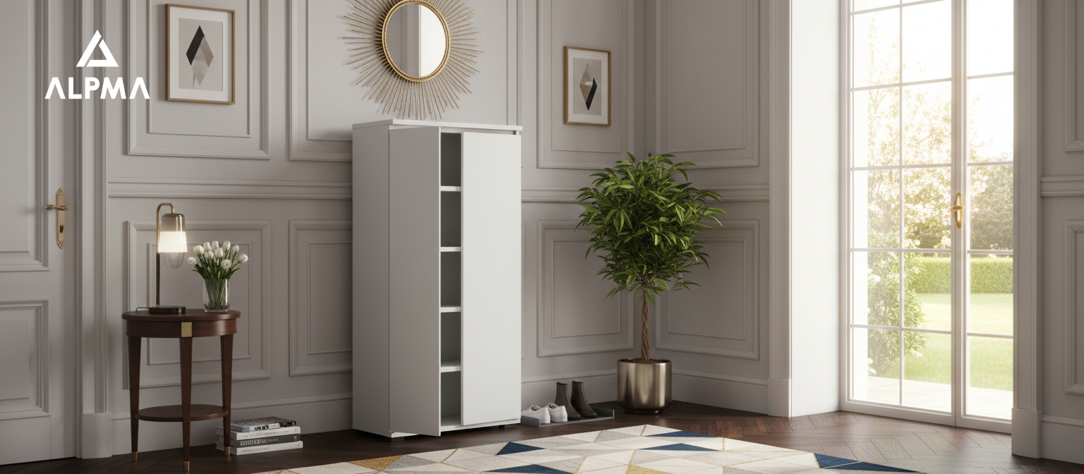 Komoda szafka BINI 70×18×175.6 cm sypialnia salon przedpokój D1N1 BIALY