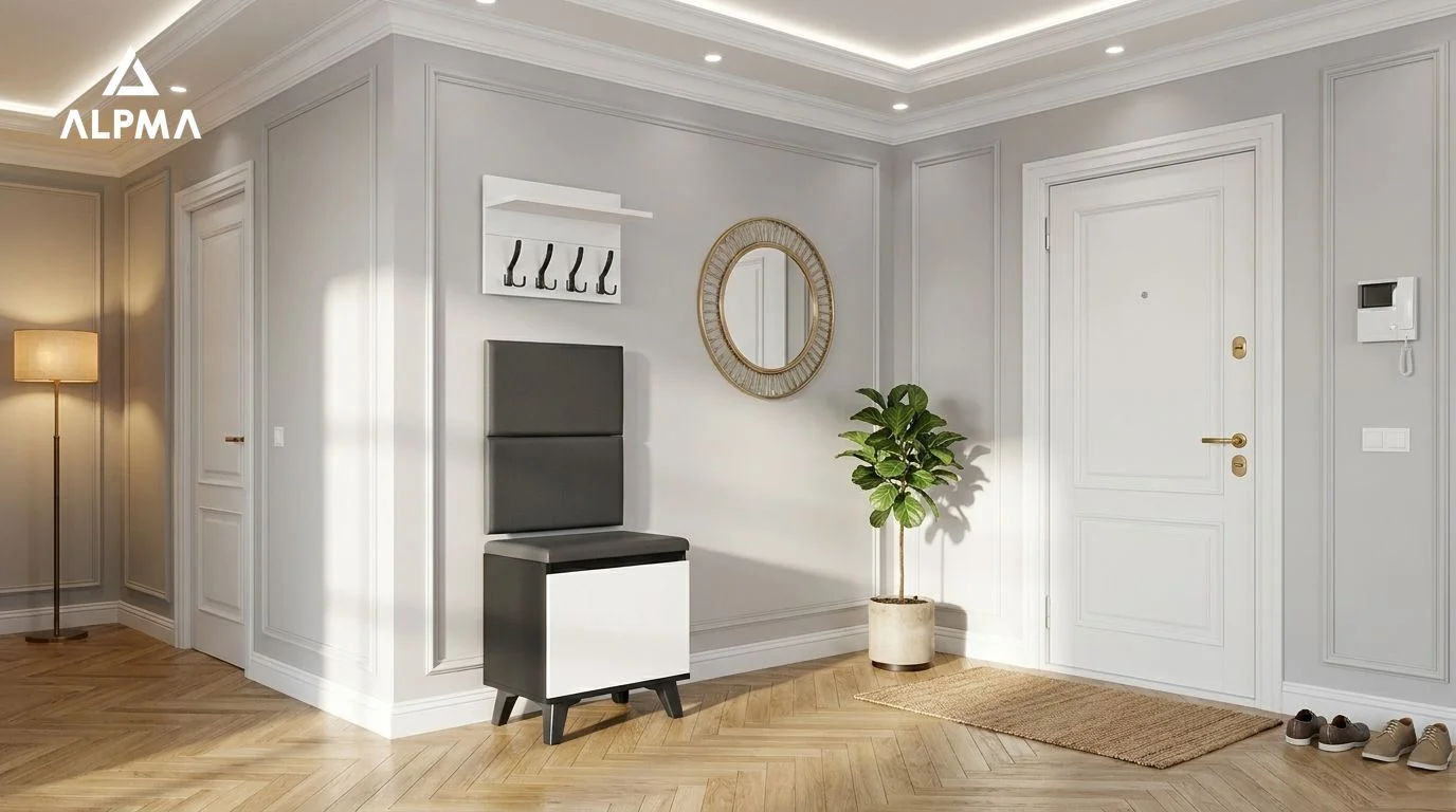 Garderoba A1 50x30cm VB50 WP50 2 Panele D1 N1 CZARNY DRZWI-BIALY Szybka wysyłka