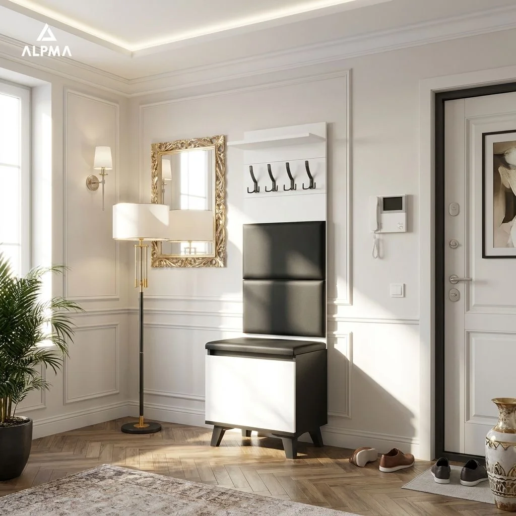 Garderoba A1 50x30cm VB50 WP50 2 Panele D1 N1 CZARNY DRZWI-BIALY Szybka wysyłka