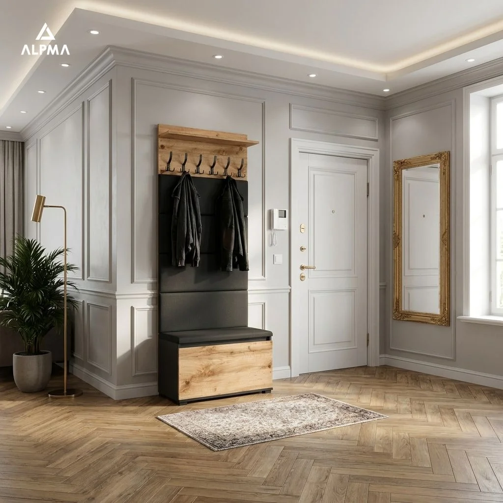 Garderoba C8 80x36cm VB80 WP80 4 Panele D1 N1 CZARNY DRZWI-WOTAN